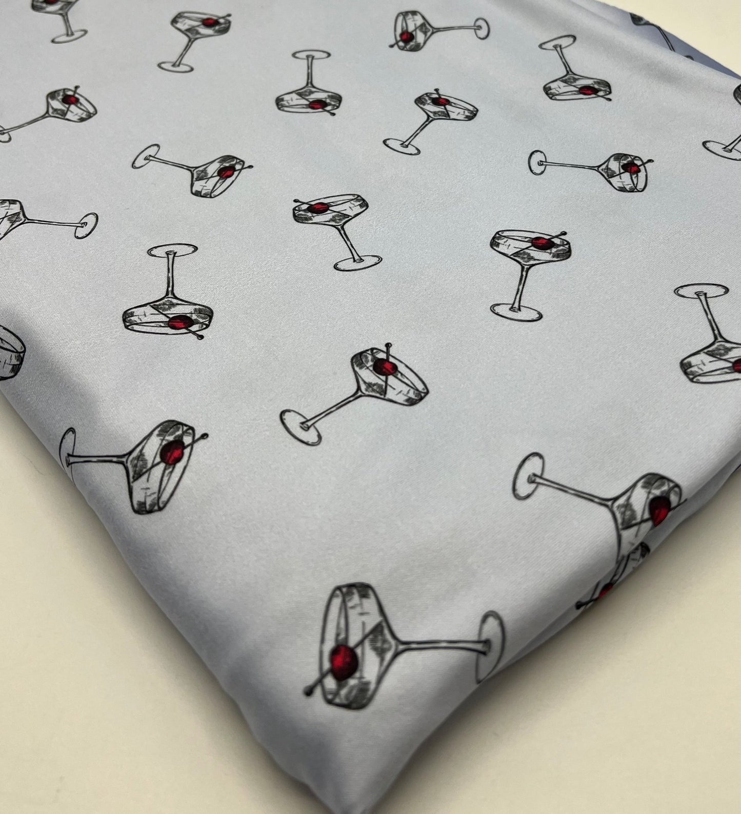 Blue Cocktail Super Soft Print Spun Poly Stretch Fabric - T9 Fabrics