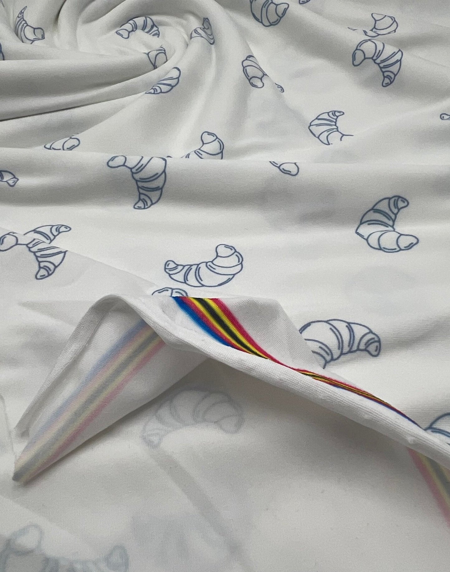 Blue Croissant Super Soft Print Spun Poly Stretch Fabric - T9 Fabrics
