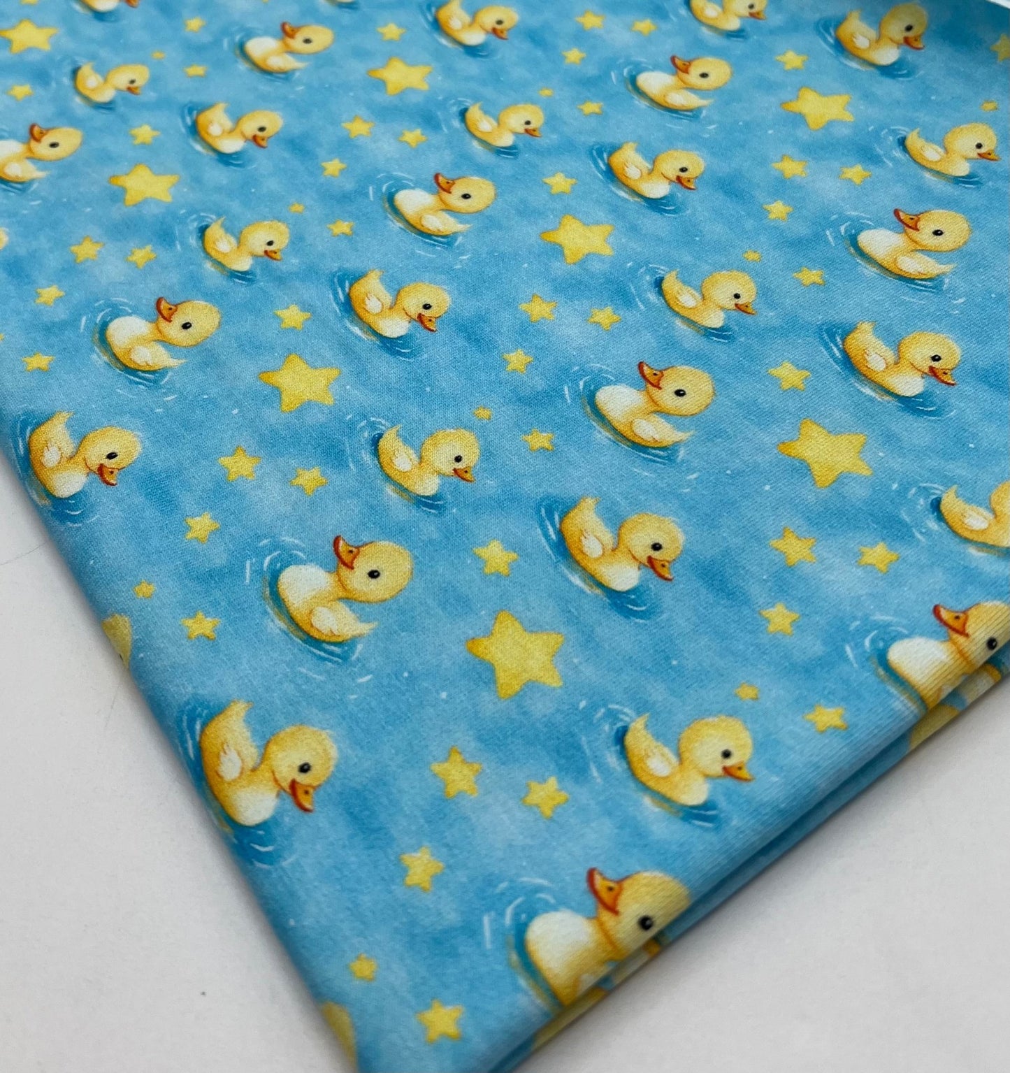 Blue Ducks Print Cotton Stretch Jersey 200 GSM 95/5 Lycra 4 Way Stretch - T9 Fabrics