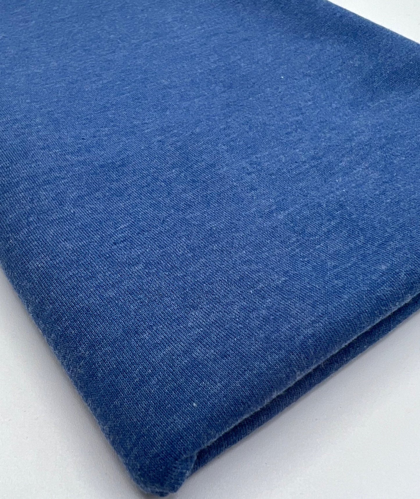 Blue French Terry Loopback Cotton Jersey 230 GSM 95/5 Lycra 4 Way Stretch - T9 Fabrics