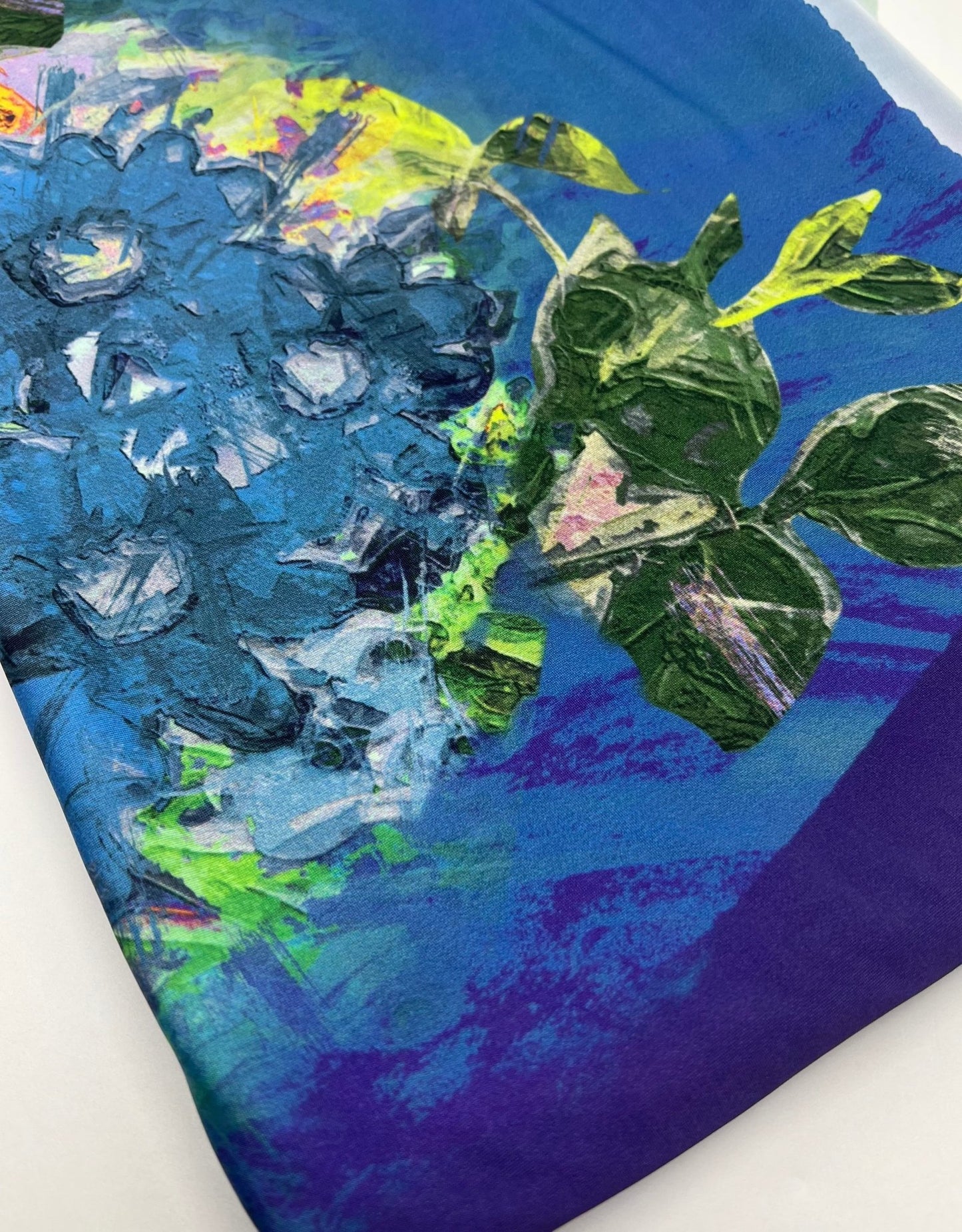 Blue Green Mix Print Soft Touch 4 Way Stretch Fabric - T9 Fabrics