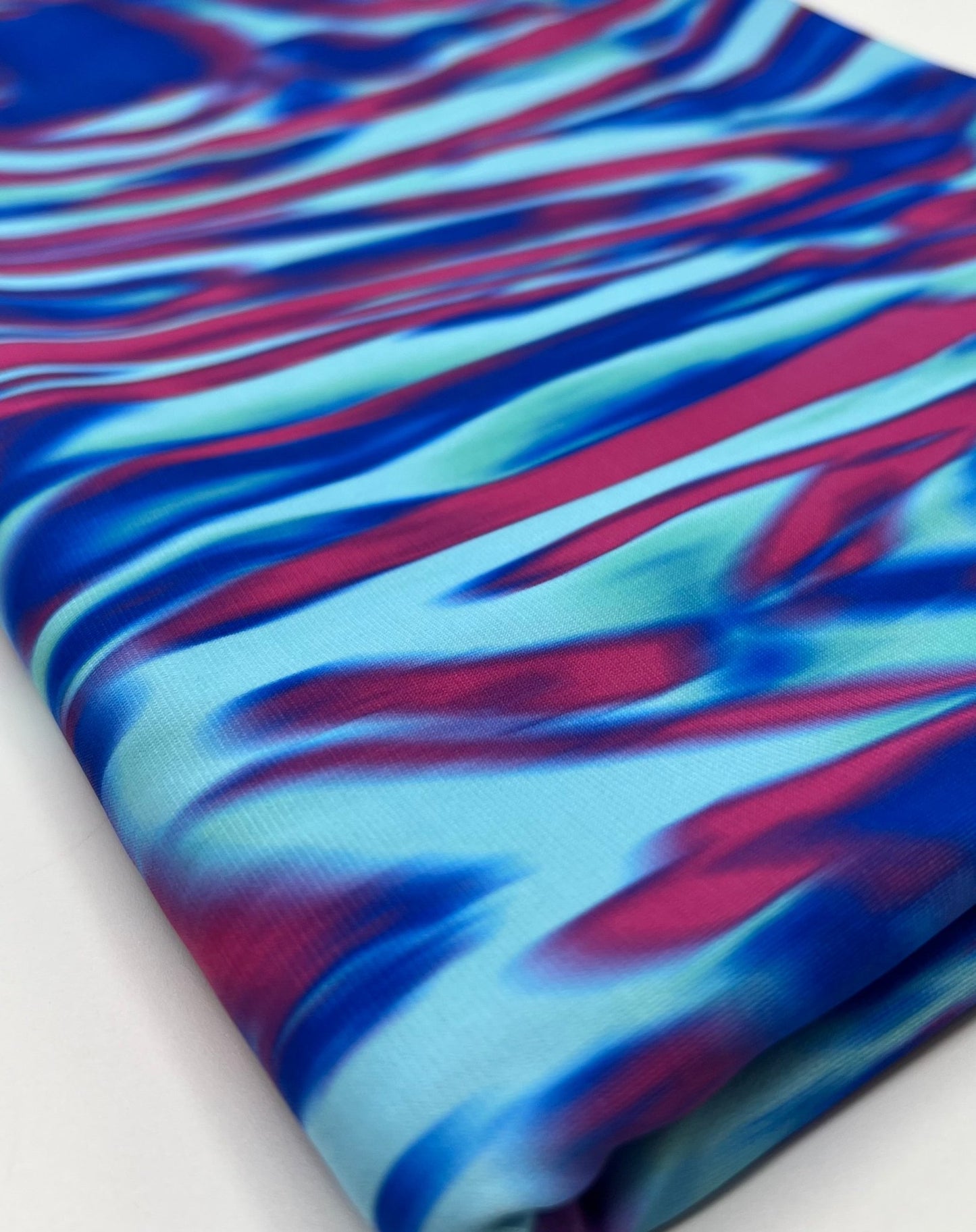 Blue Pink Mix Print ITY Fabric 2 Way Stretch - T9 Fabrics