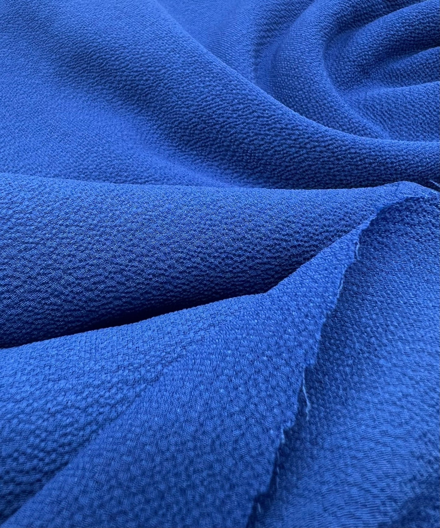 Blue Plain Lightweight Bubble Crepe Fabric - T9 Fabrics
