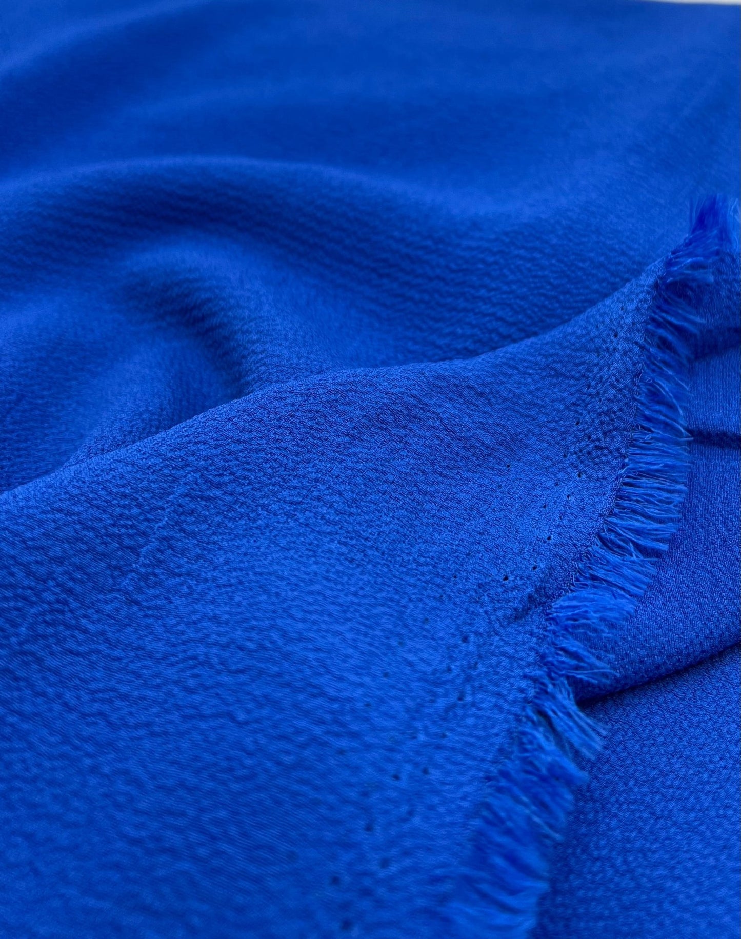 Blue Plain Lightweight Bubble Crepe Fabric - T9 Fabrics