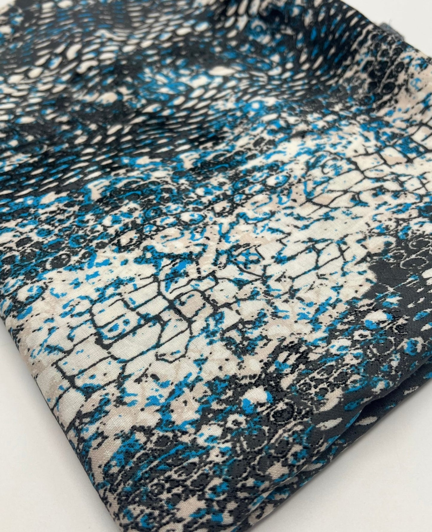 Blue Snake Mix 100% Viscose Non Stretch Fabric - T9 Fabrics