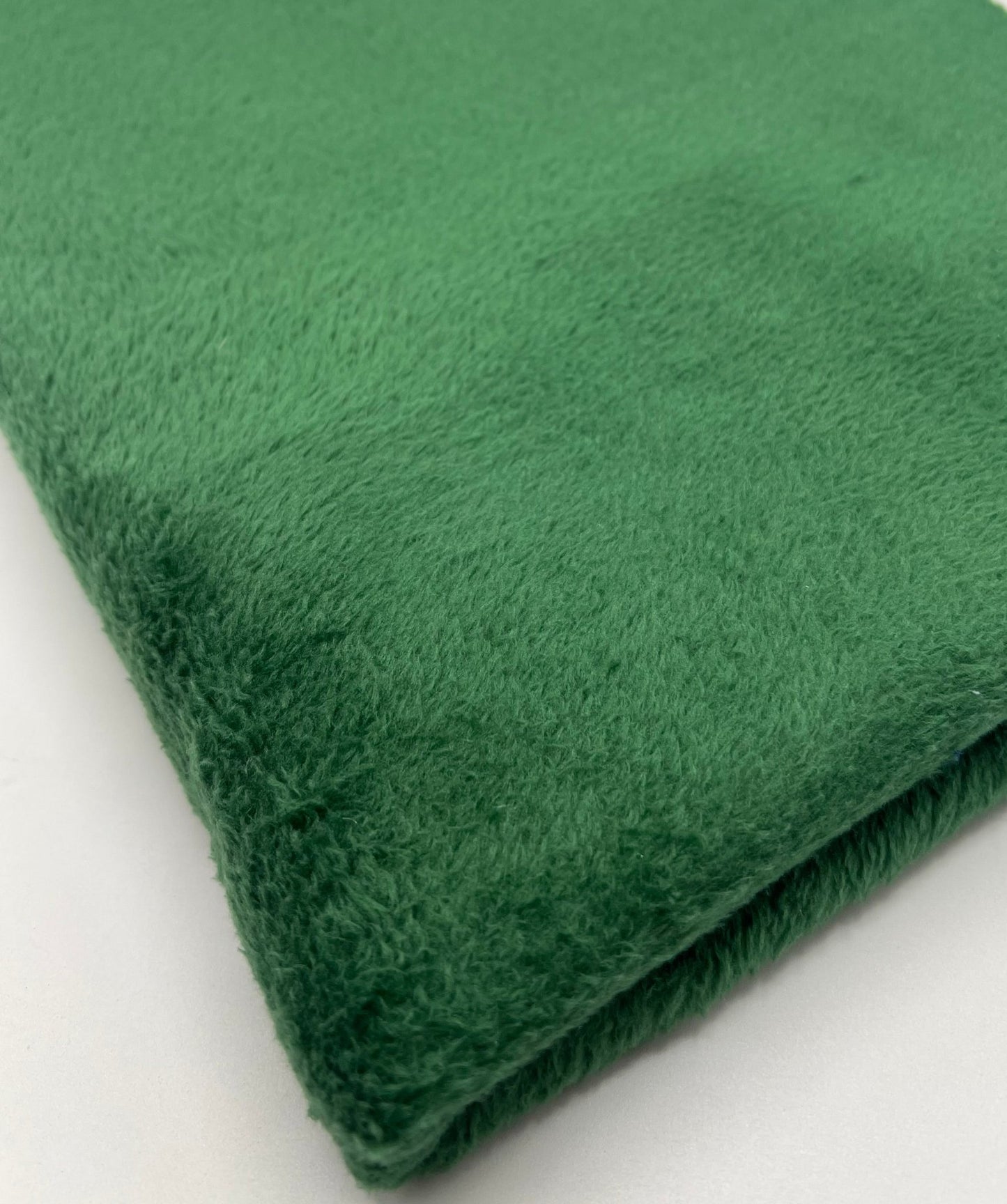 Bottle Green Super Soft Plain Cuddle Fleece Fabric Blanket Loungewear - T9 Fabrics
