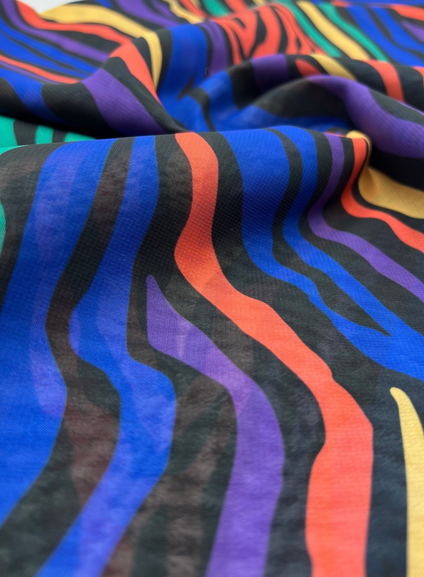 Bright Animal Mix Printed Chiffon Dress Fabric - T9 Fabrics