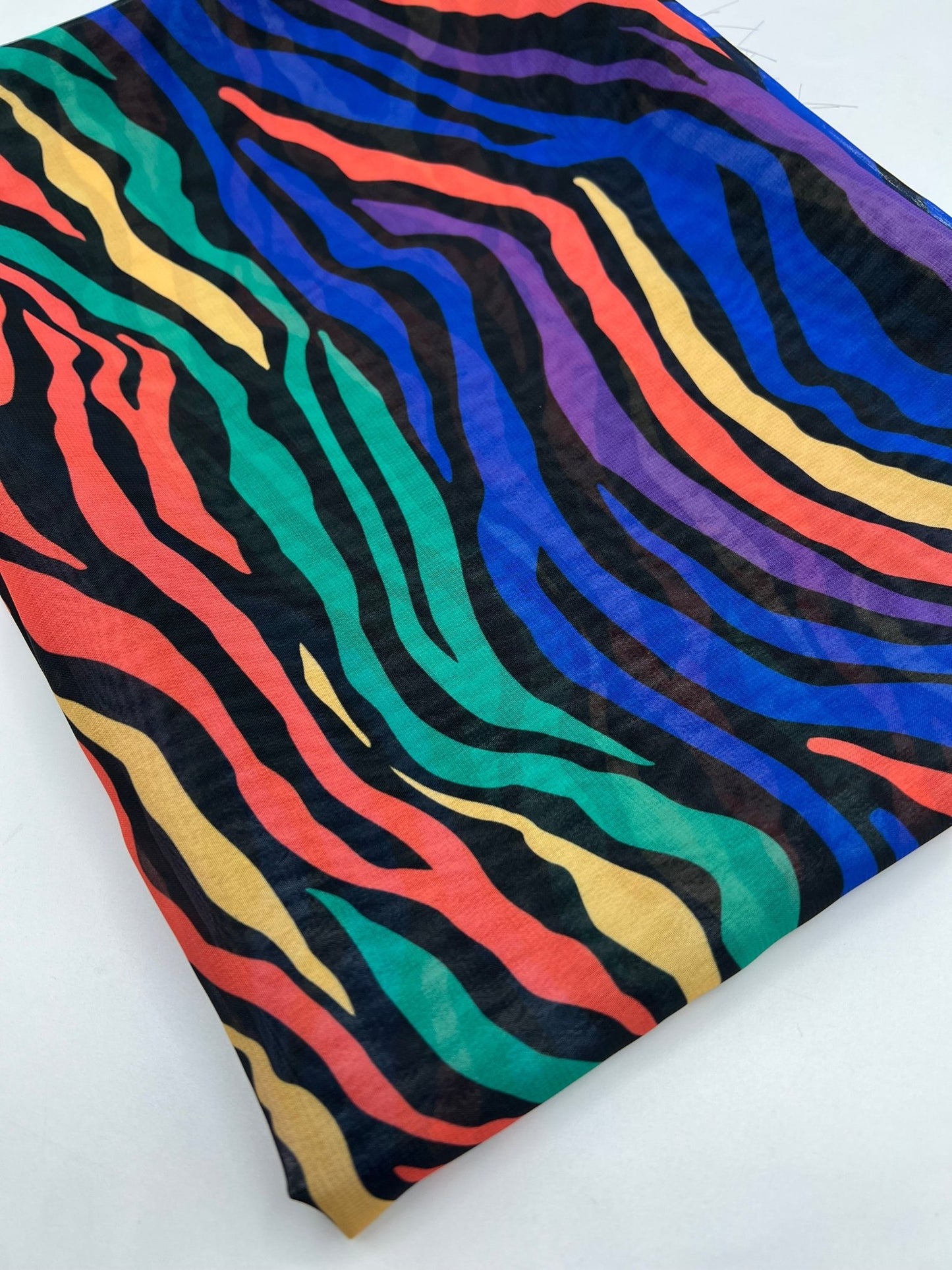 Bright Animal Mix Printed Chiffon Dress Fabric - T9 Fabrics