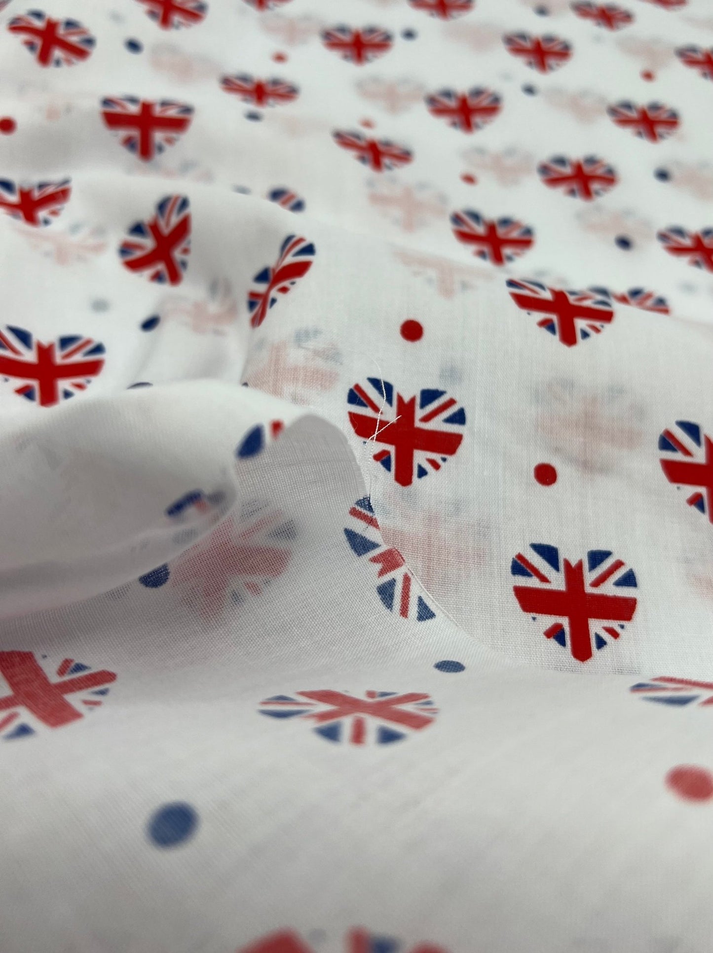 British Hearts Printed Poly Cotton 90 GSM 80/20 44 Inch Non Stretch - T9 Fabrics