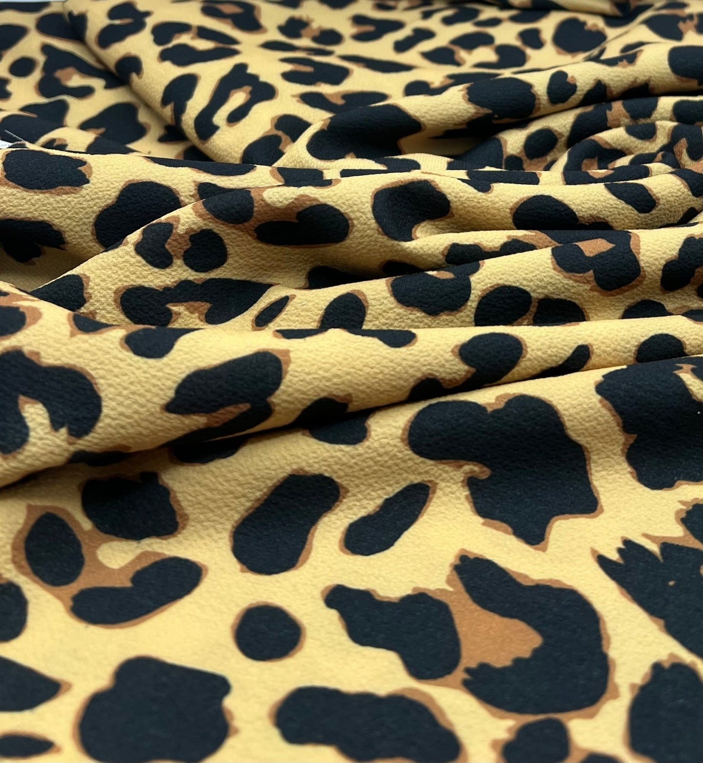 Brown Animal Print Lightweight Bubble Crepe Fabric - T9 Fabrics