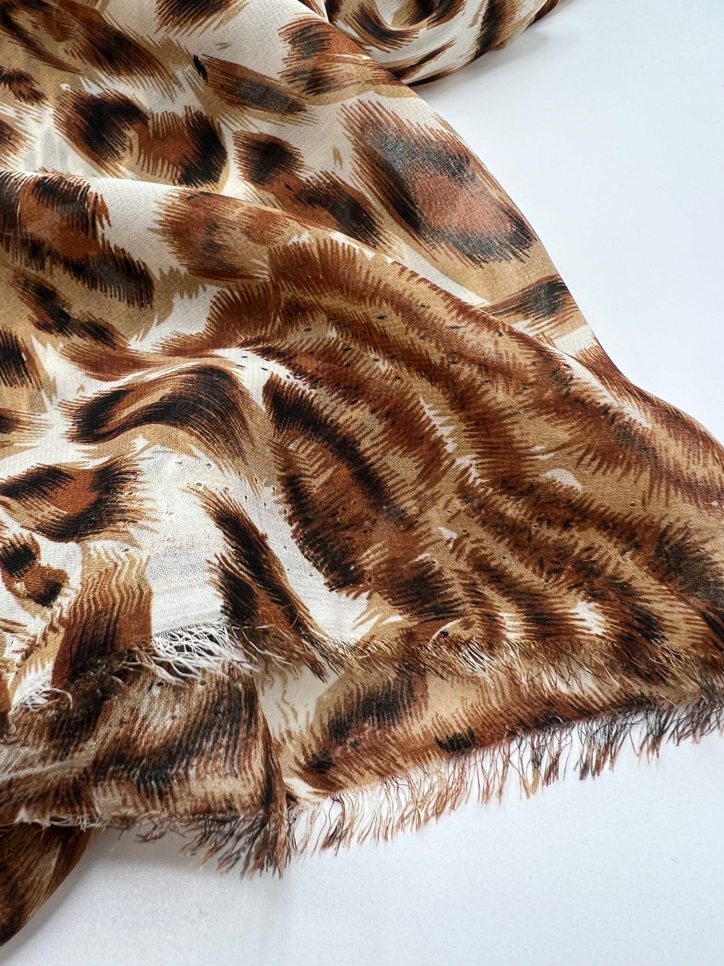Brown Animal Printed Chiffon Dress Fabric - T9 Fabrics