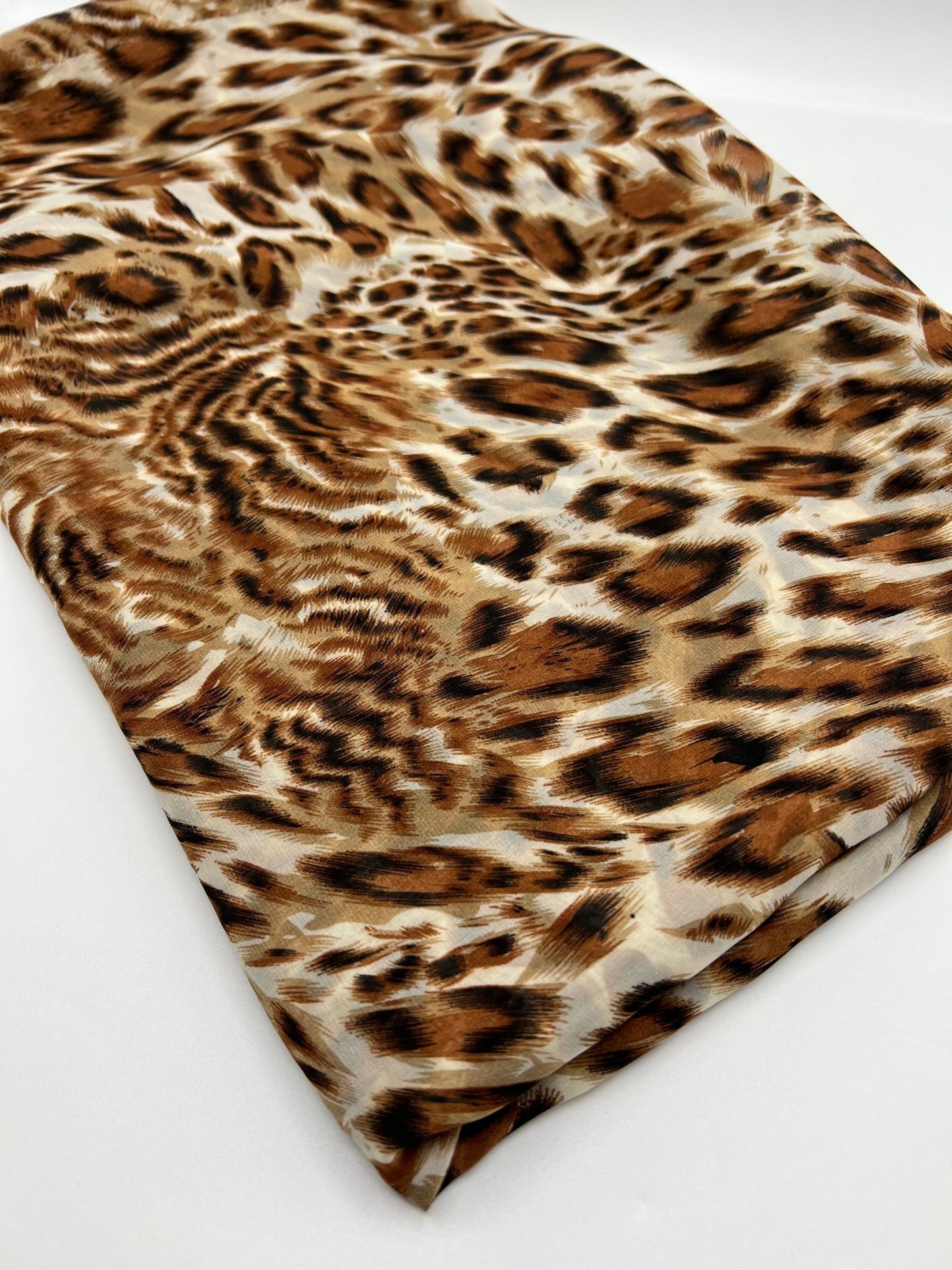 Brown Animal Printed Chiffon Dress Fabric - T9 Fabrics