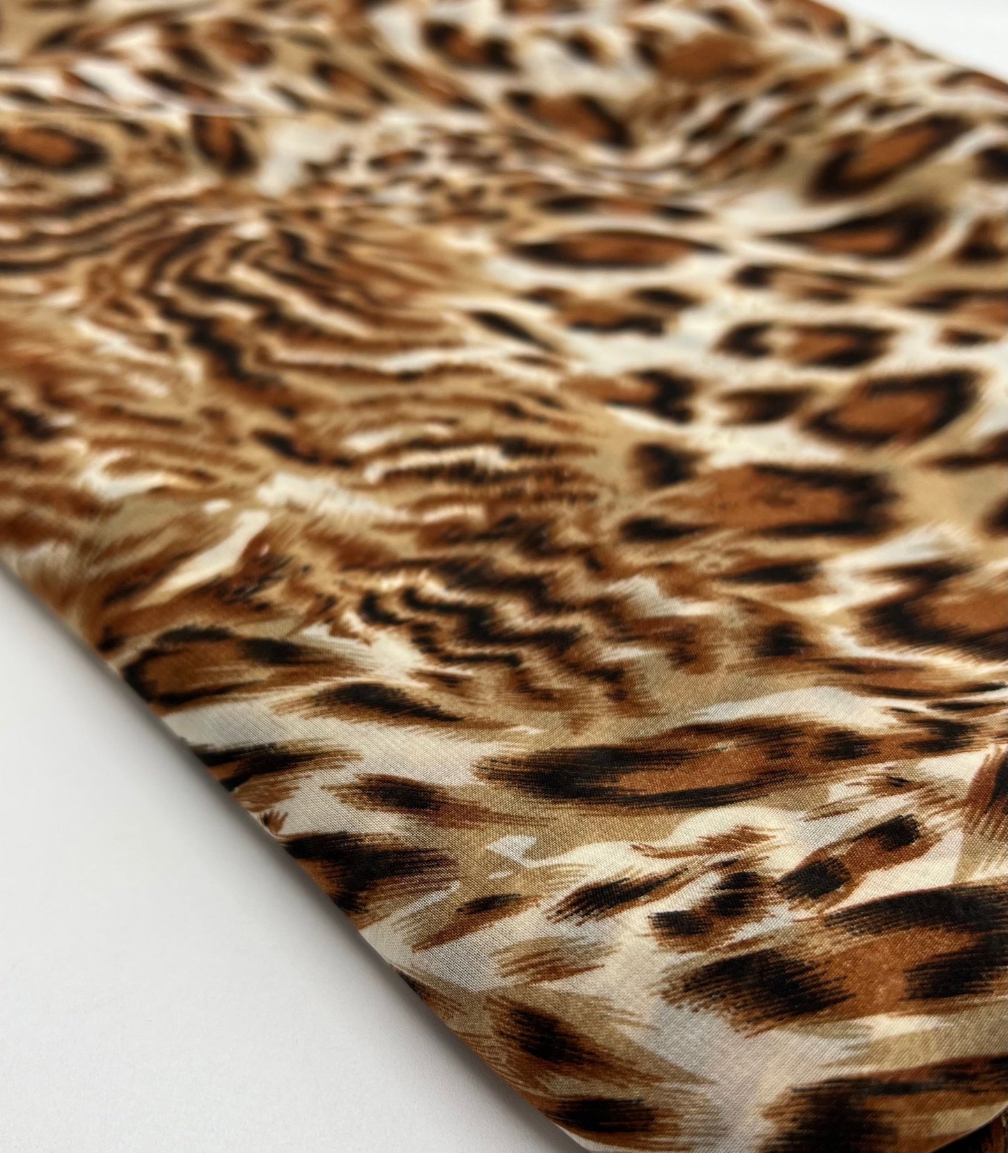 Brown Animal Printed Chiffon Dress Fabric - T9 Fabrics