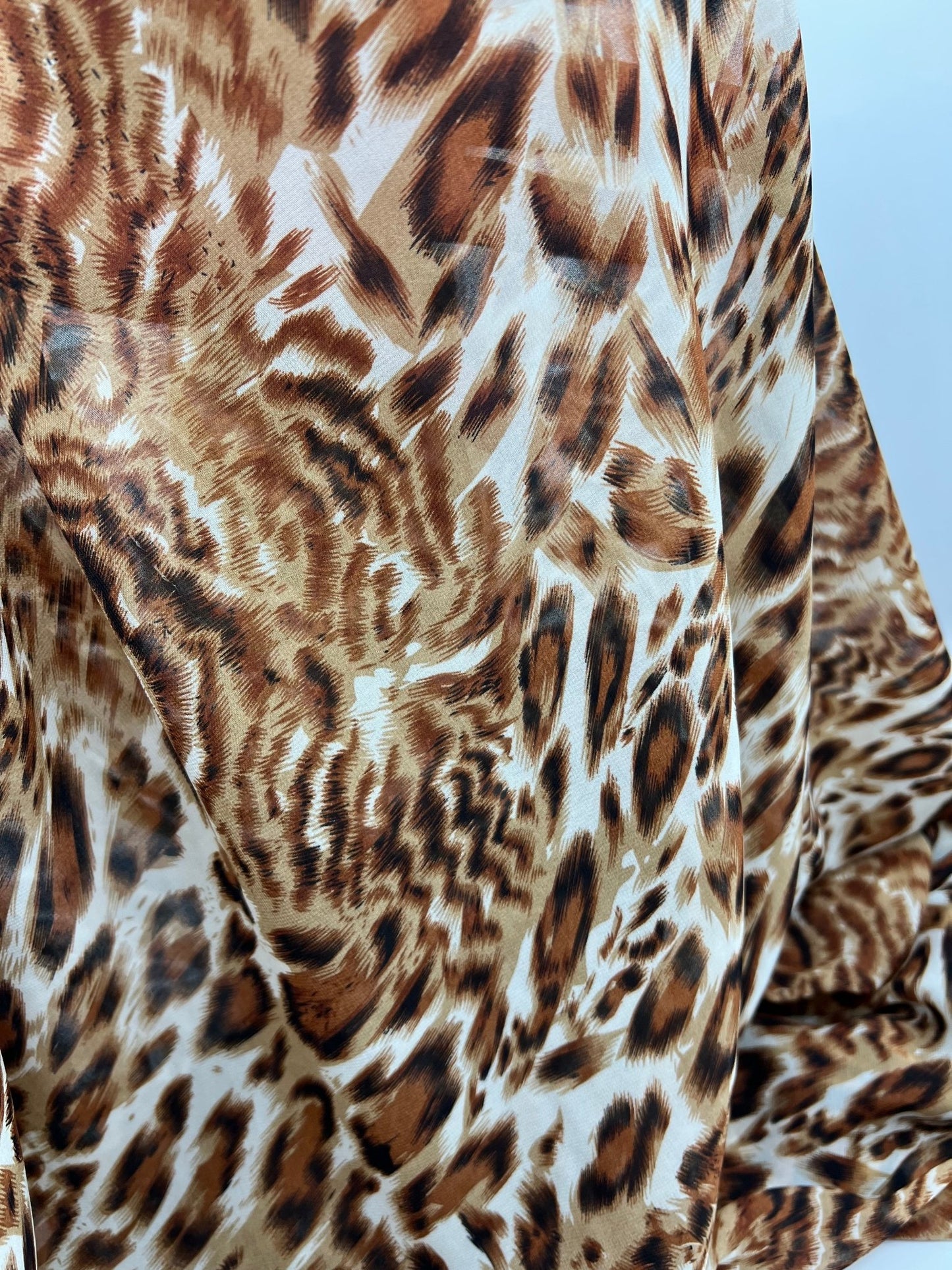 Brown Animal Printed Chiffon Dress Fabric - T9 Fabrics