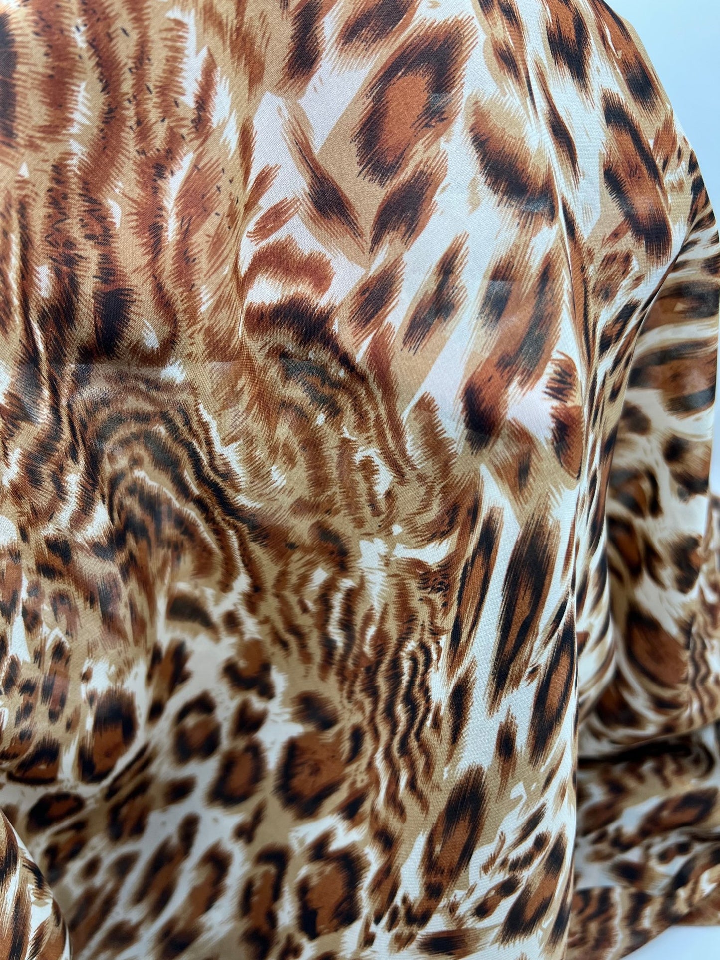 Brown Animal Printed Chiffon Dress Fabric - T9 Fabrics