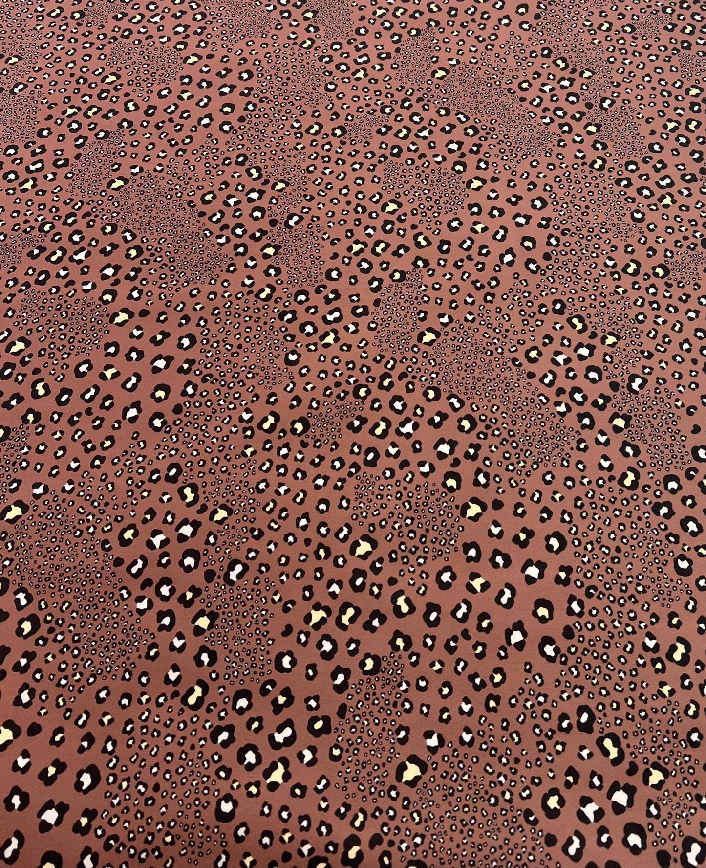 Brown Animal Printed Scuba Crepe Jersey Fabric 4 Way Stretch - T9 Fabrics