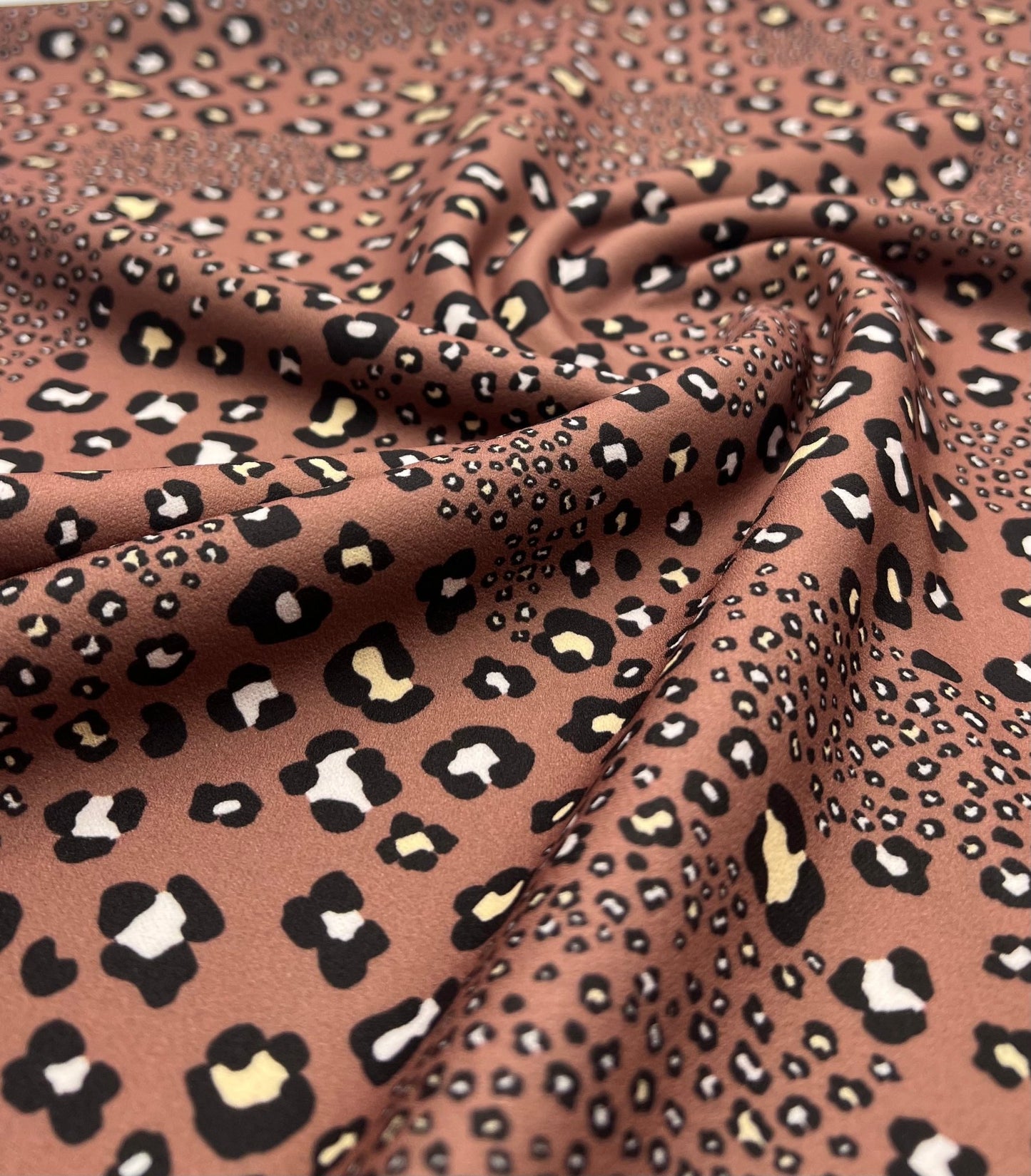 Brown Animal Printed Scuba Crepe Jersey Fabric 4 Way Stretch - T9 Fabrics