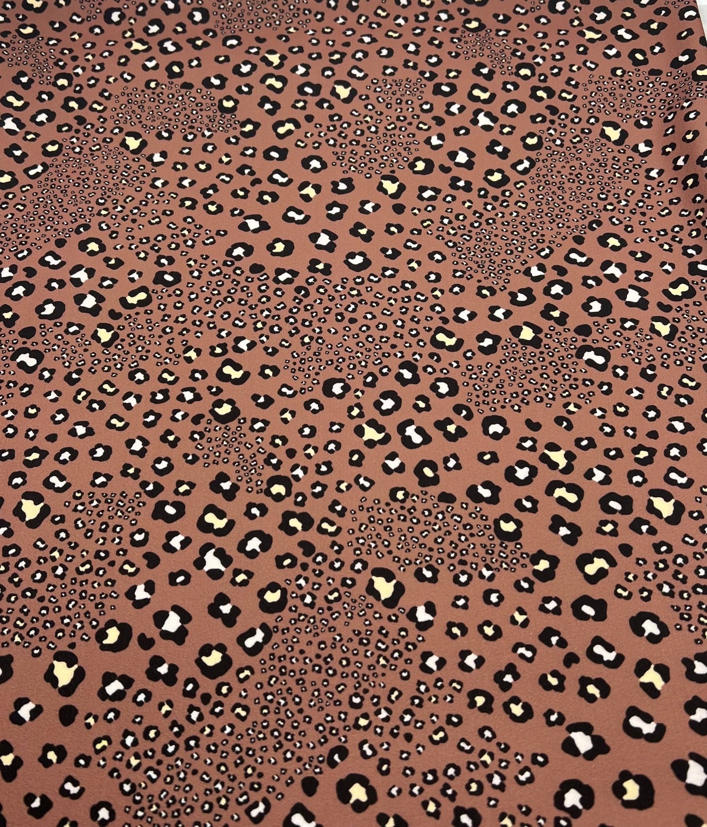 Brown Animal Printed Scuba Crepe Jersey Fabric 4 Way Stretch - T9 Fabrics