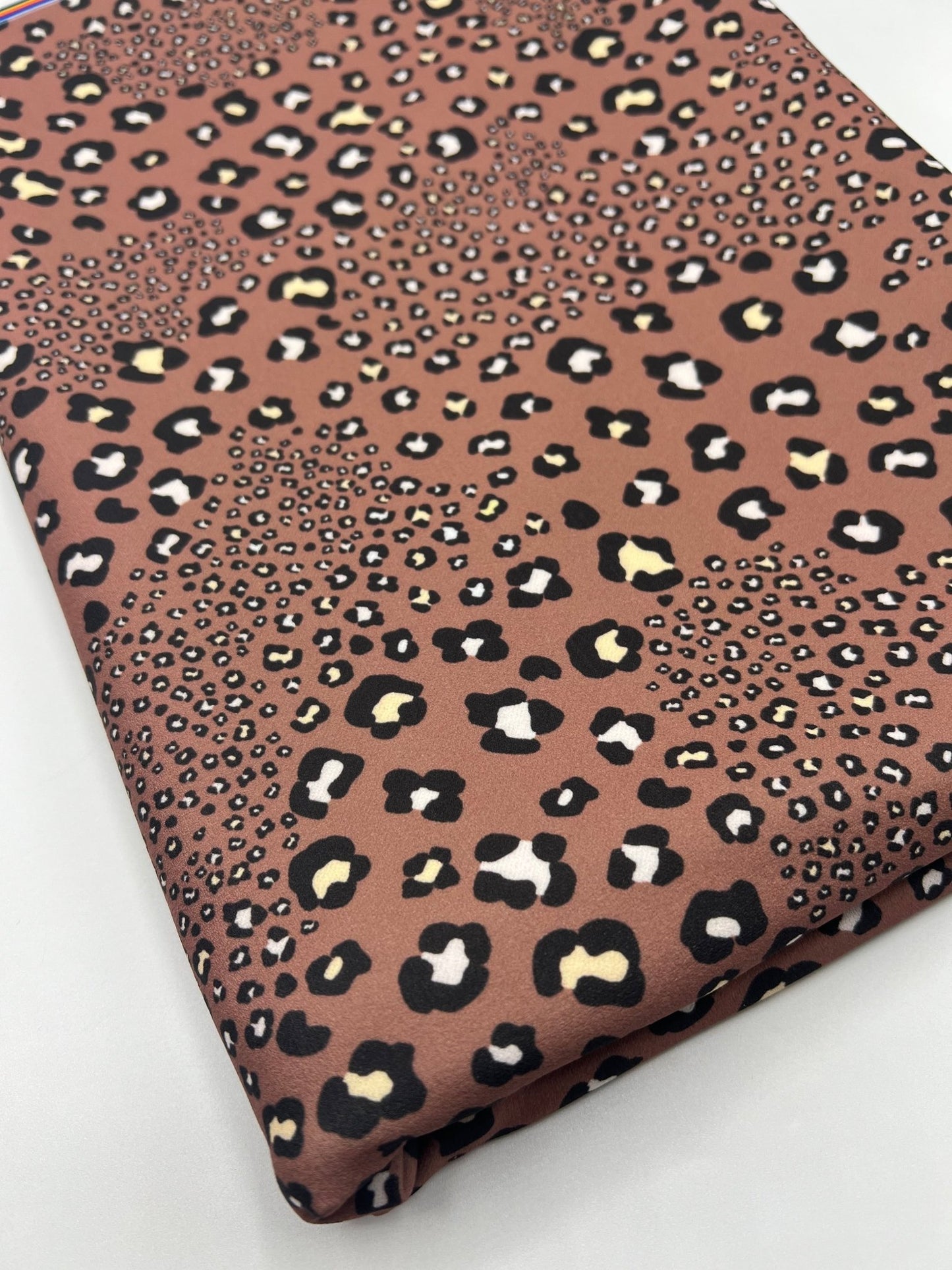 Brown Animal Printed Scuba Crepe Jersey Fabric 4 Way Stretch - T9 Fabrics
