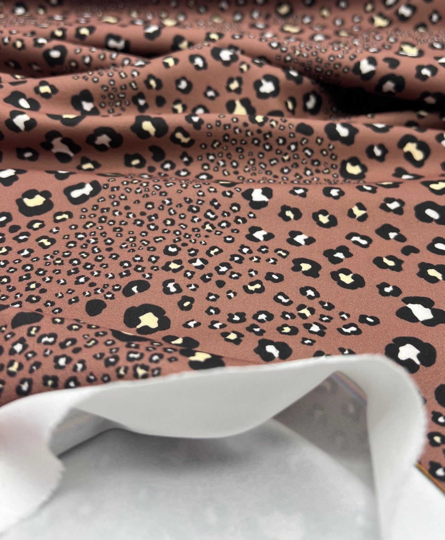 Brown Animal Printed Scuba Crepe Jersey Fabric 4 Way Stretch - T9 Fabrics