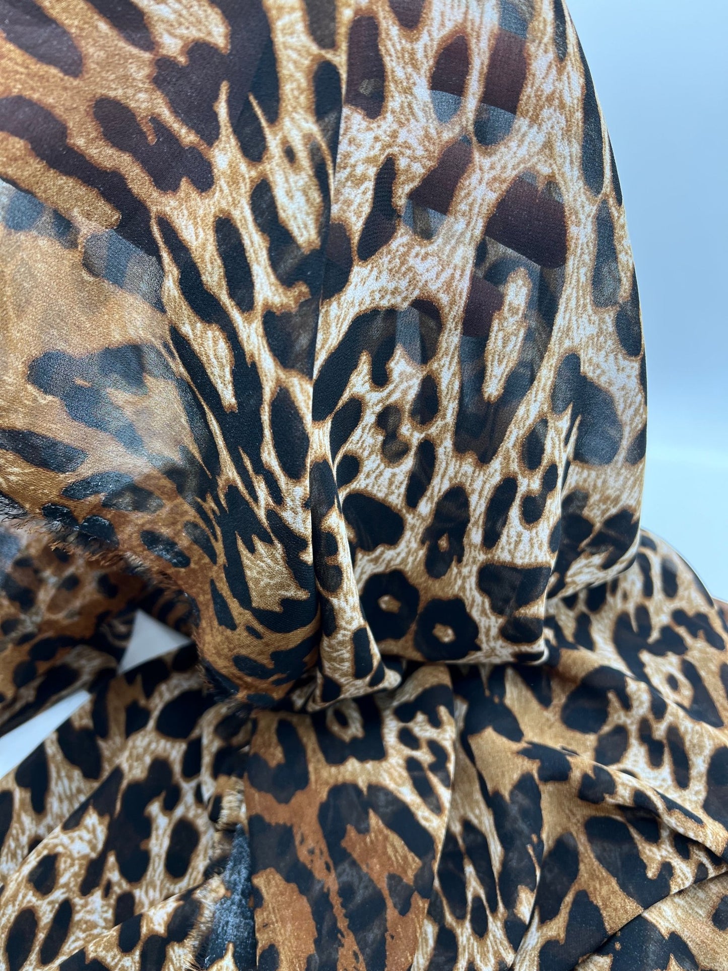 Brown Black Animal Printed Chiffon Dress Fabric - T9 Fabrics