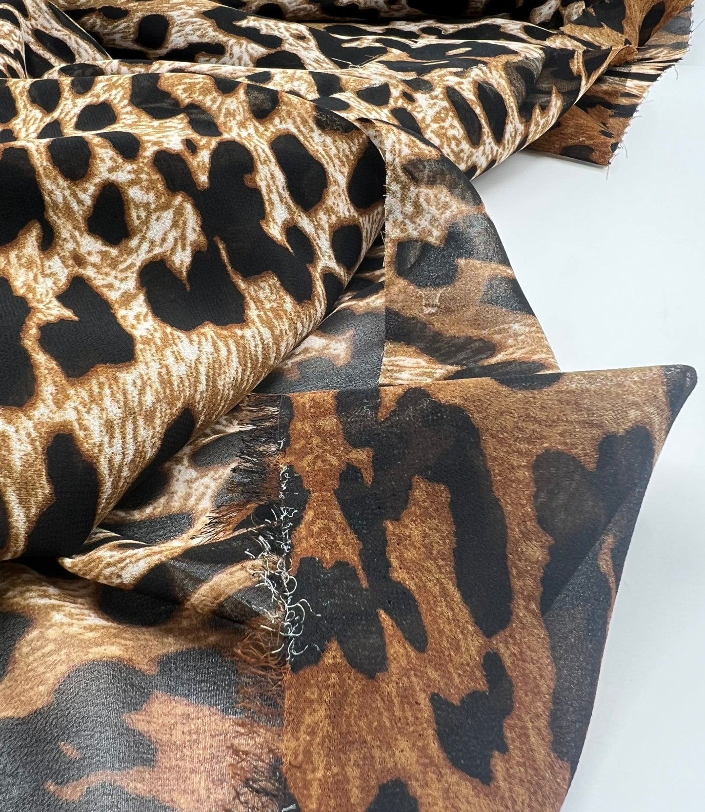 Brown Black Animal Printed Chiffon Dress Fabric - T9 Fabrics