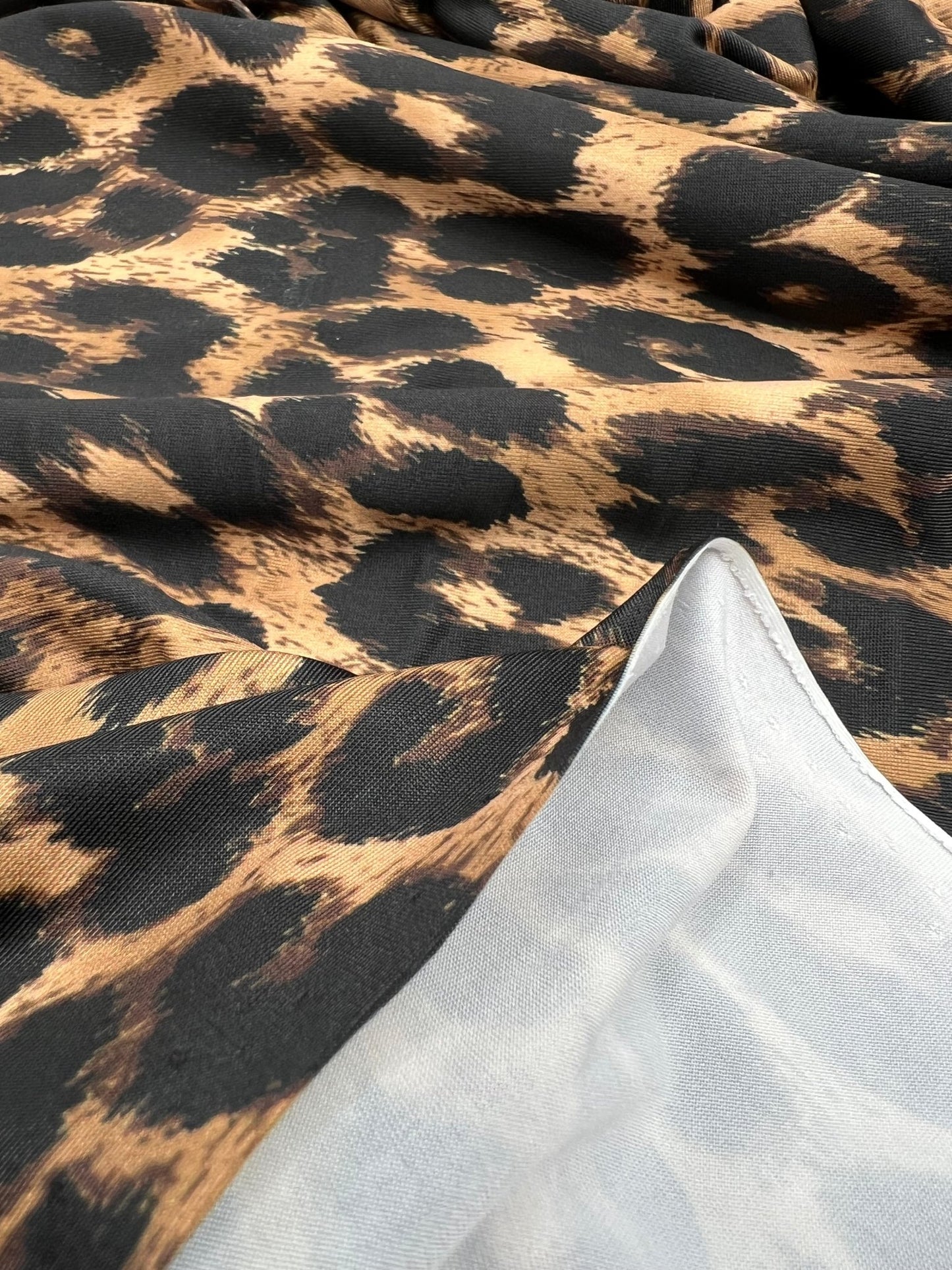 Brown Black Leopard Print Soft Touch 4 Way Stretch Fabric - T9 Fabrics