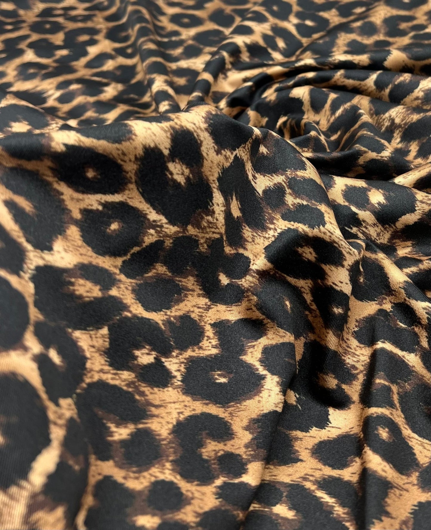 Brown Leopard Animal Swimwear / Sportswear 4 Way Stretch Fabric - T9 Fabrics