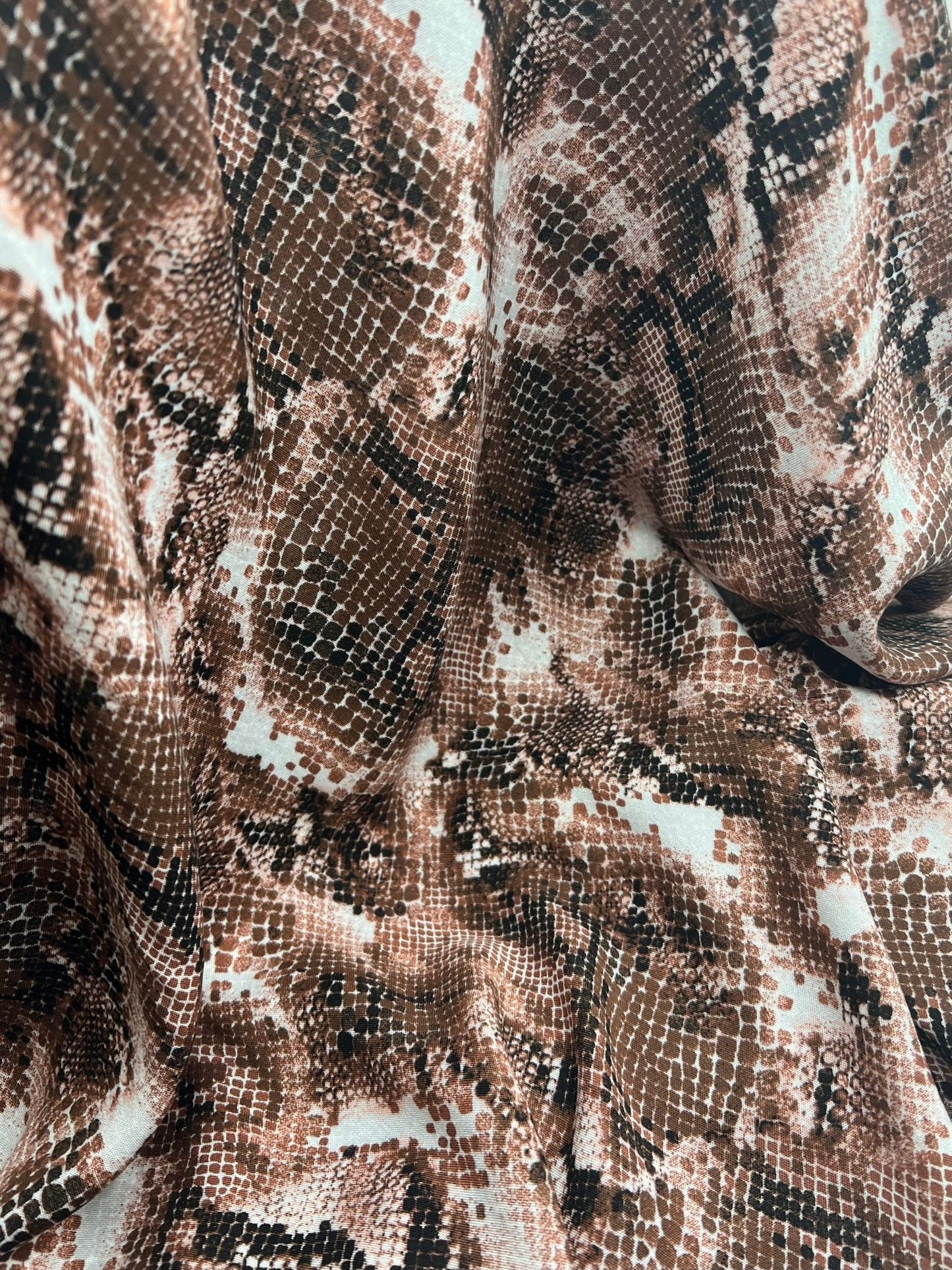 Brown Mix 100% Viscose Non Stretch Fabric - T9 Fabrics