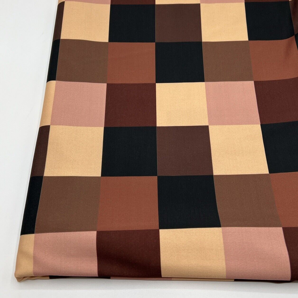 Brown Square Print ITY Fabric - T9 Fabrics