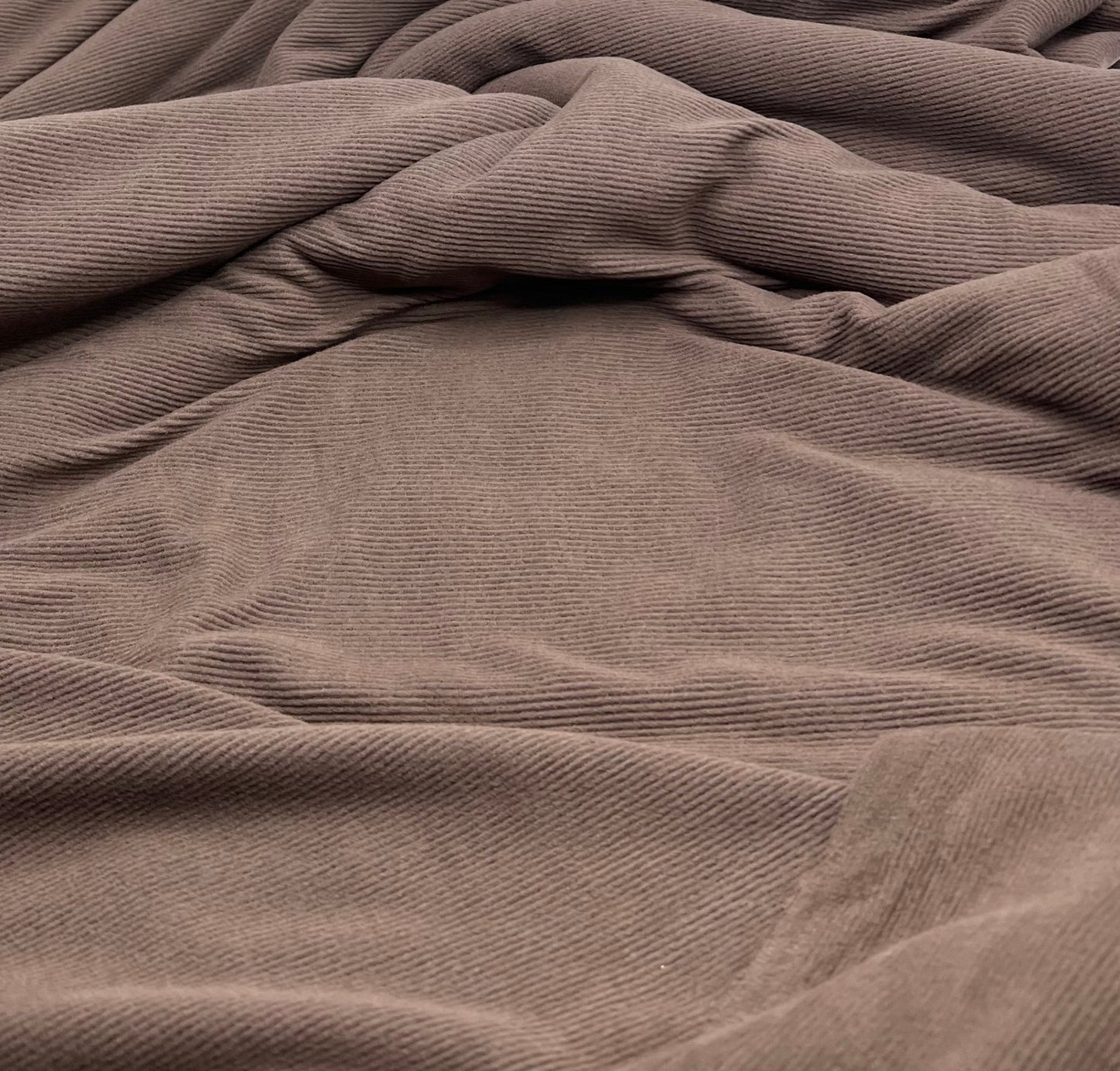 Brown Super Soft Brushed Cosy Fine Rib Stretch Fabric - T9 Fabrics