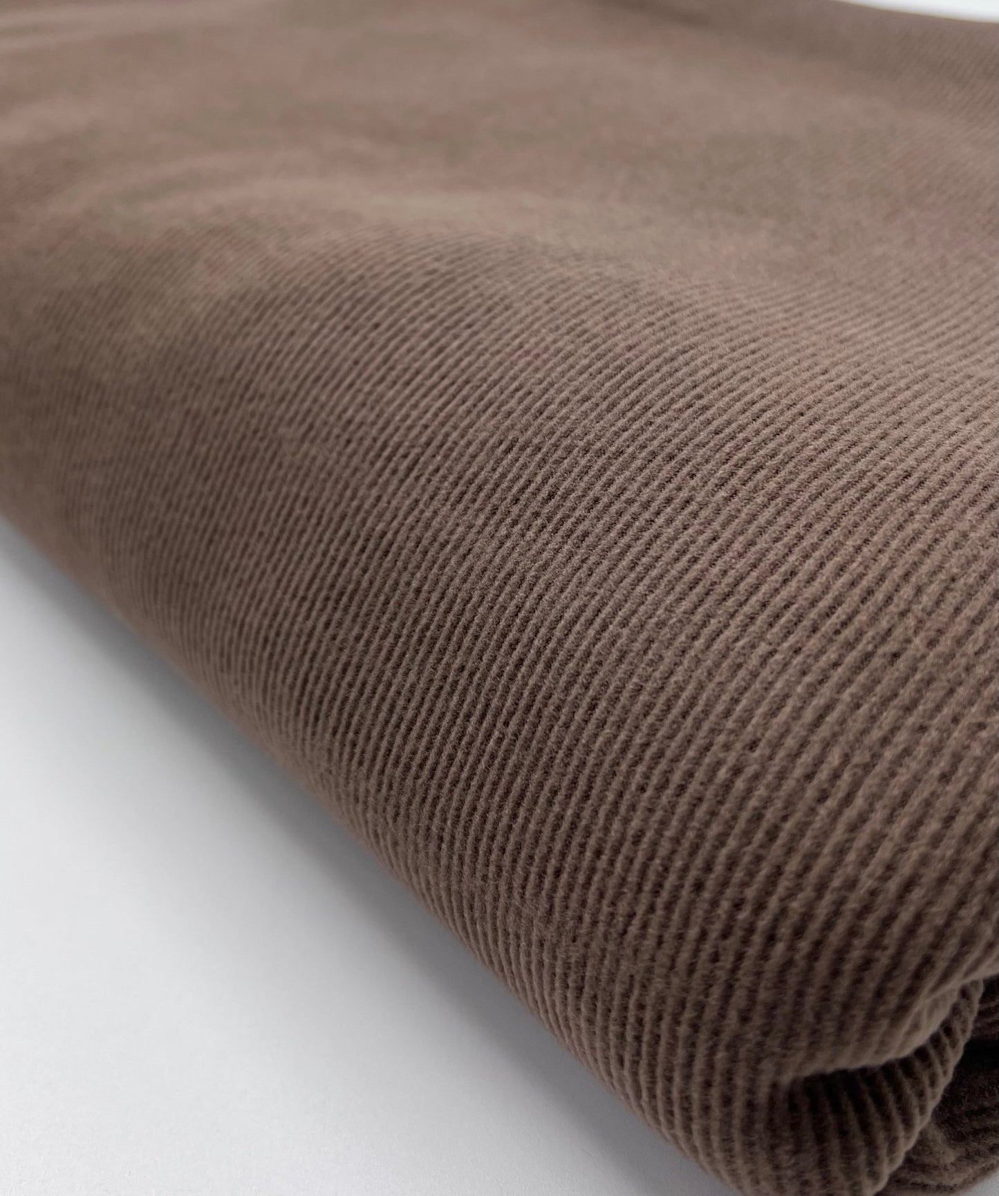 Brown Super Soft Brushed Cosy Fine Rib Stretch Fabric - T9 Fabrics