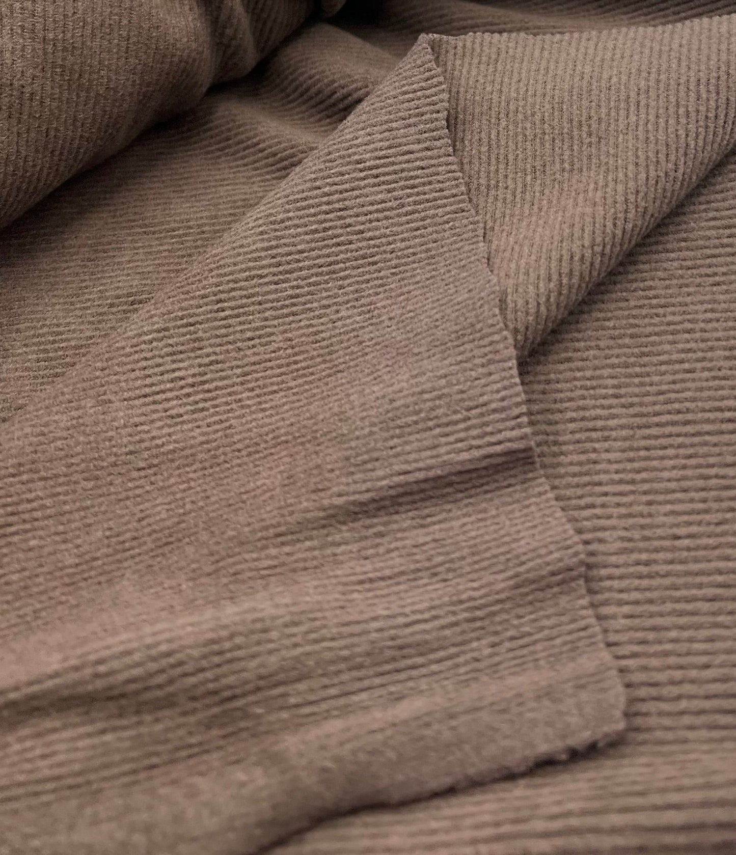 Brown Super Soft Brushed Cosy Fine Rib Stretch Fabric - T9 Fabrics