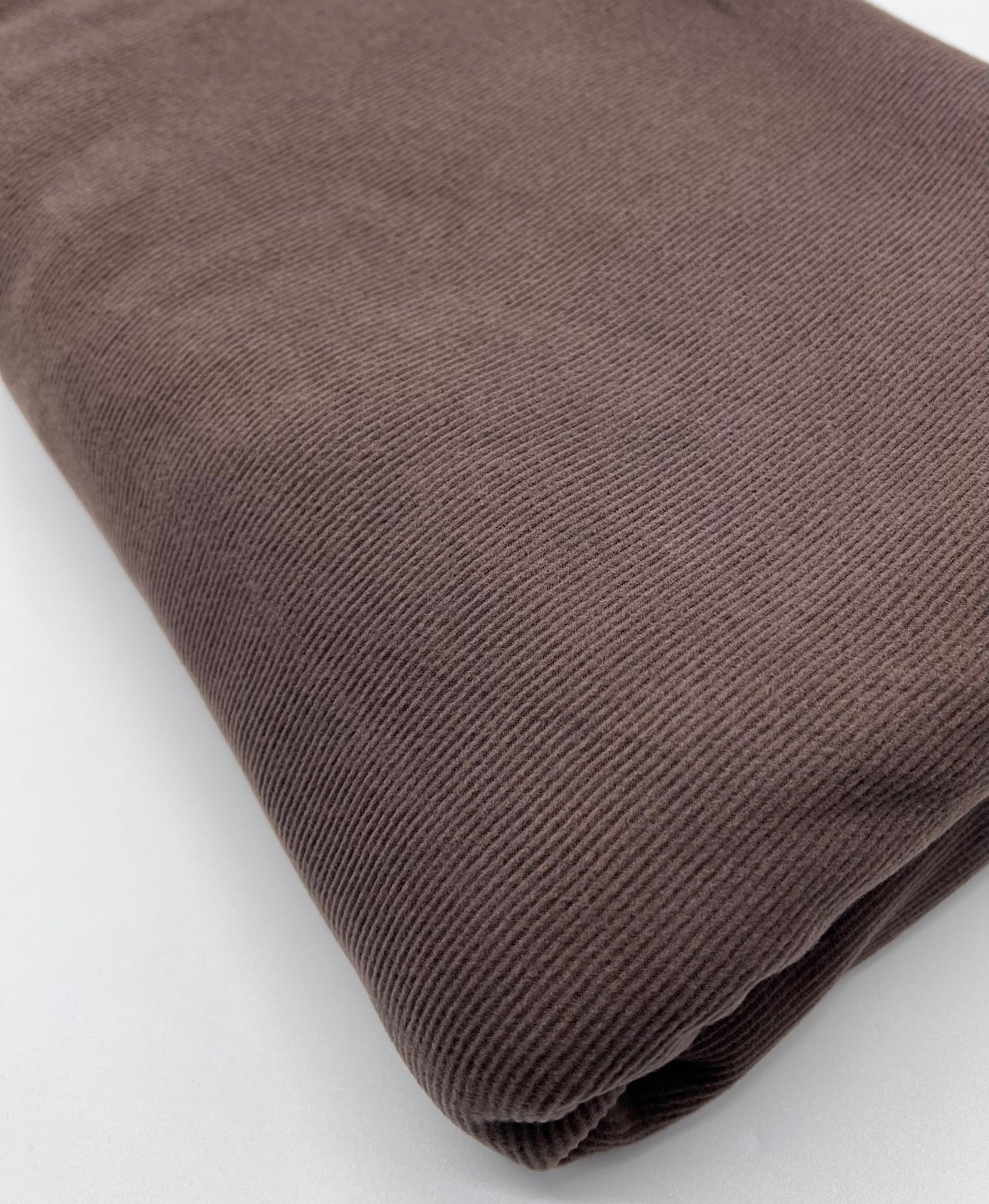 Brown Super Soft Brushed Cosy Fine Rib Stretch Fabric - T9 Fabrics