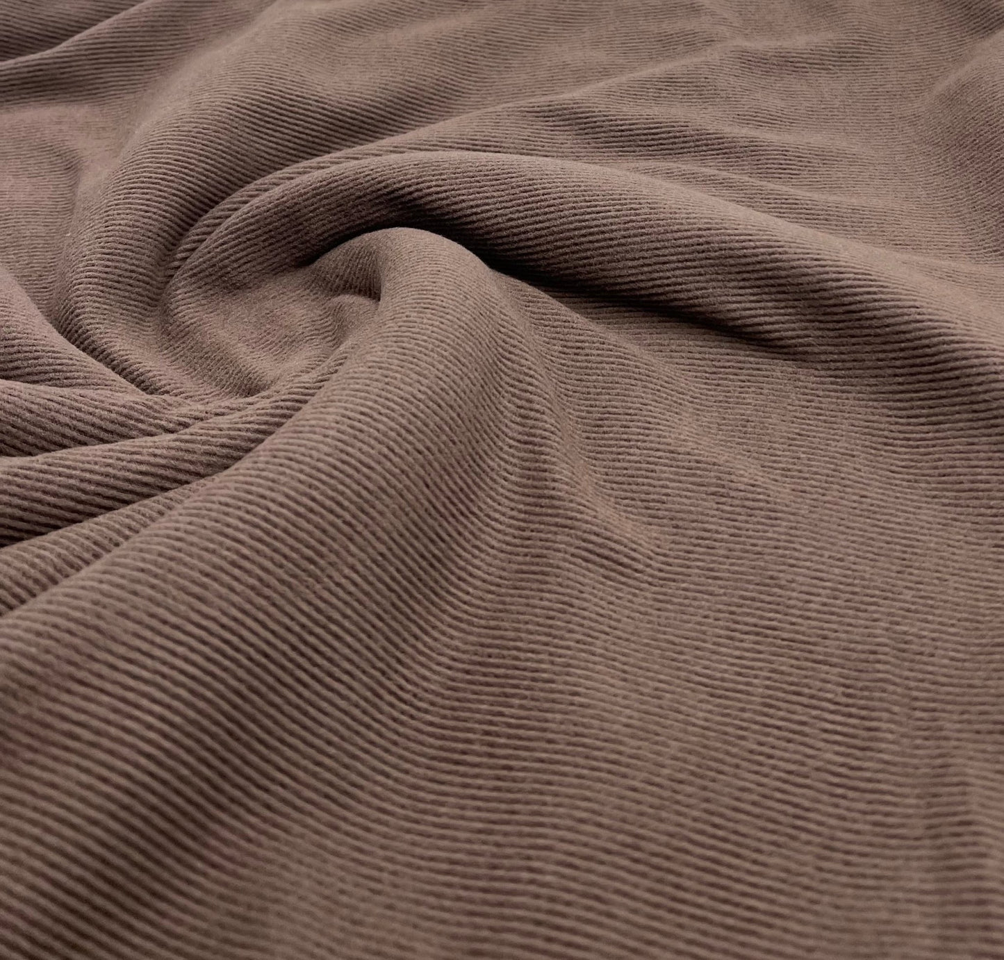 Brown Super Soft Brushed Cosy Fine Rib Stretch Fabric - T9 Fabrics
