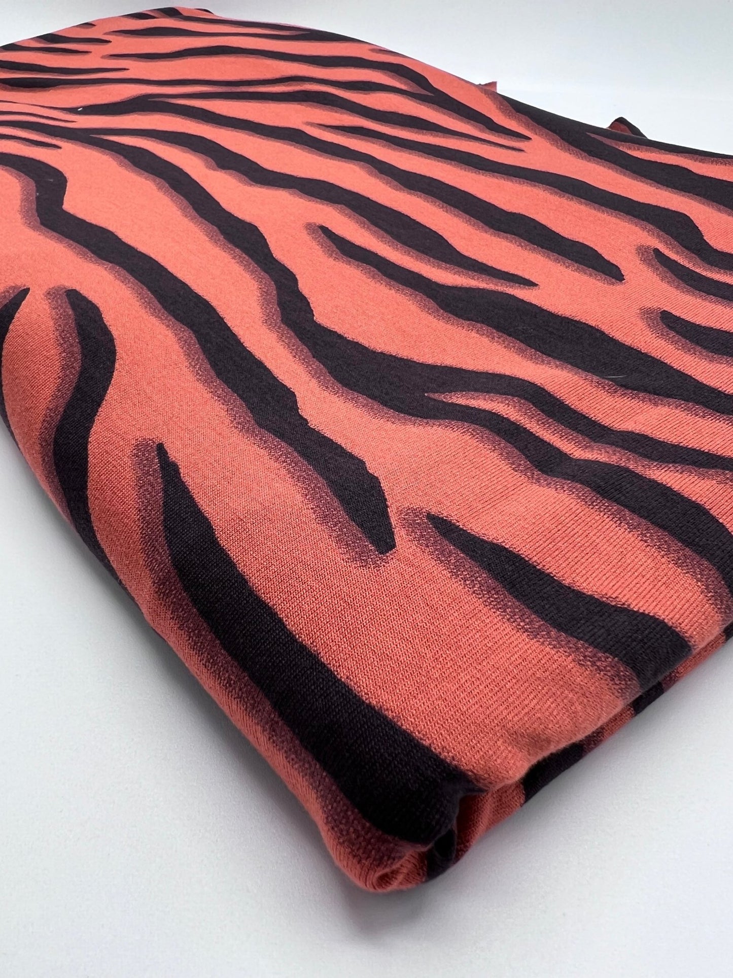 Brown Terracota Animal Print Viscose Elastane Fabric - T9 Fabrics