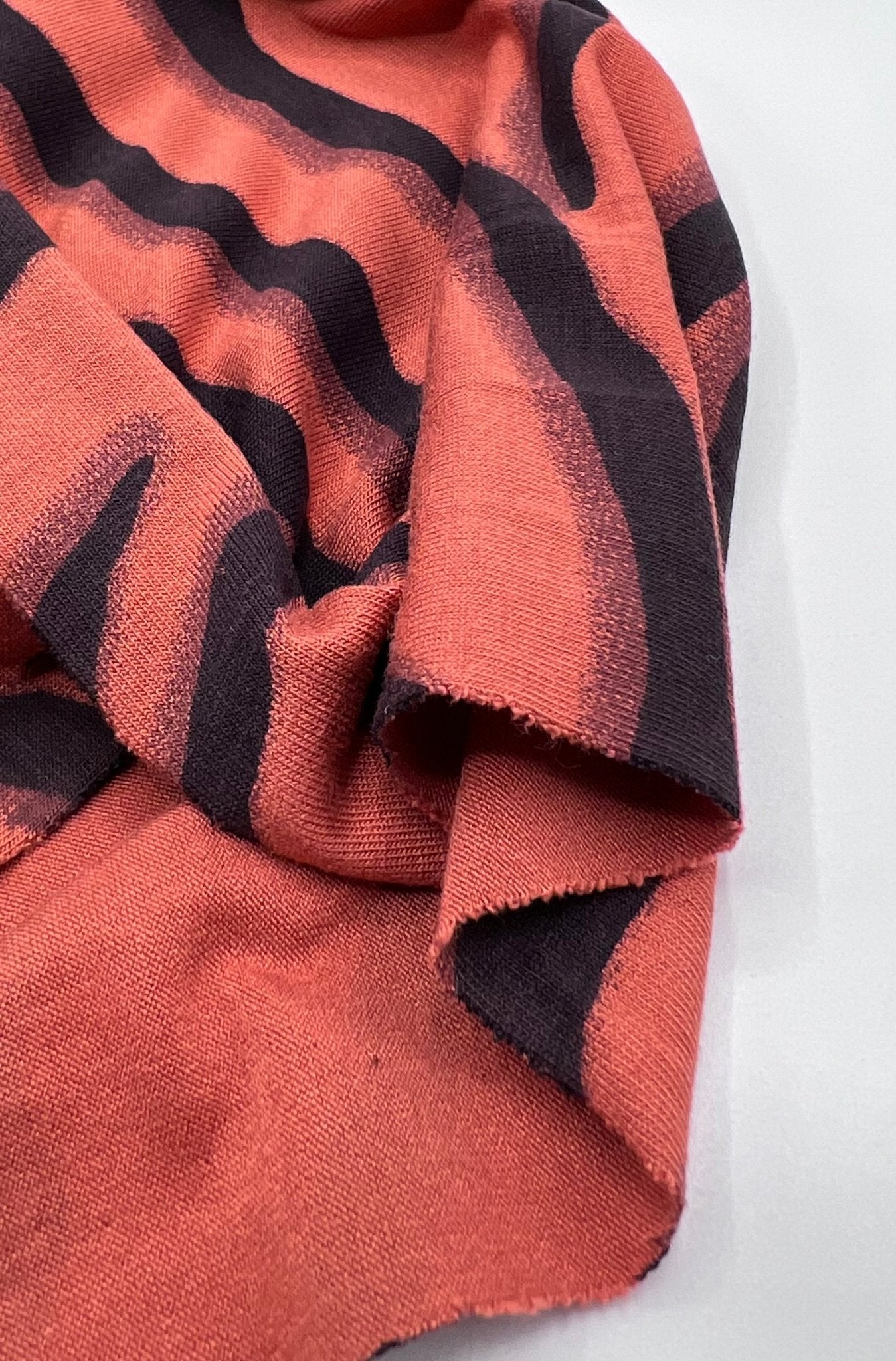 Brown Terracota Animal Print Viscose Elastane Fabric - T9 Fabrics