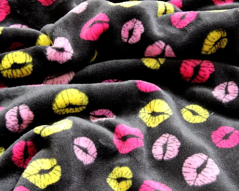 Bubs Lips Cuddle Fleece Fabric Blanket Loungewear - T9 Fabrics