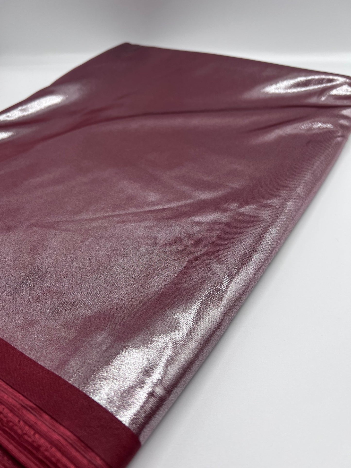Burgundy Shiny Foil Swimwear / Sportswear Fabric - T9 Fabrics