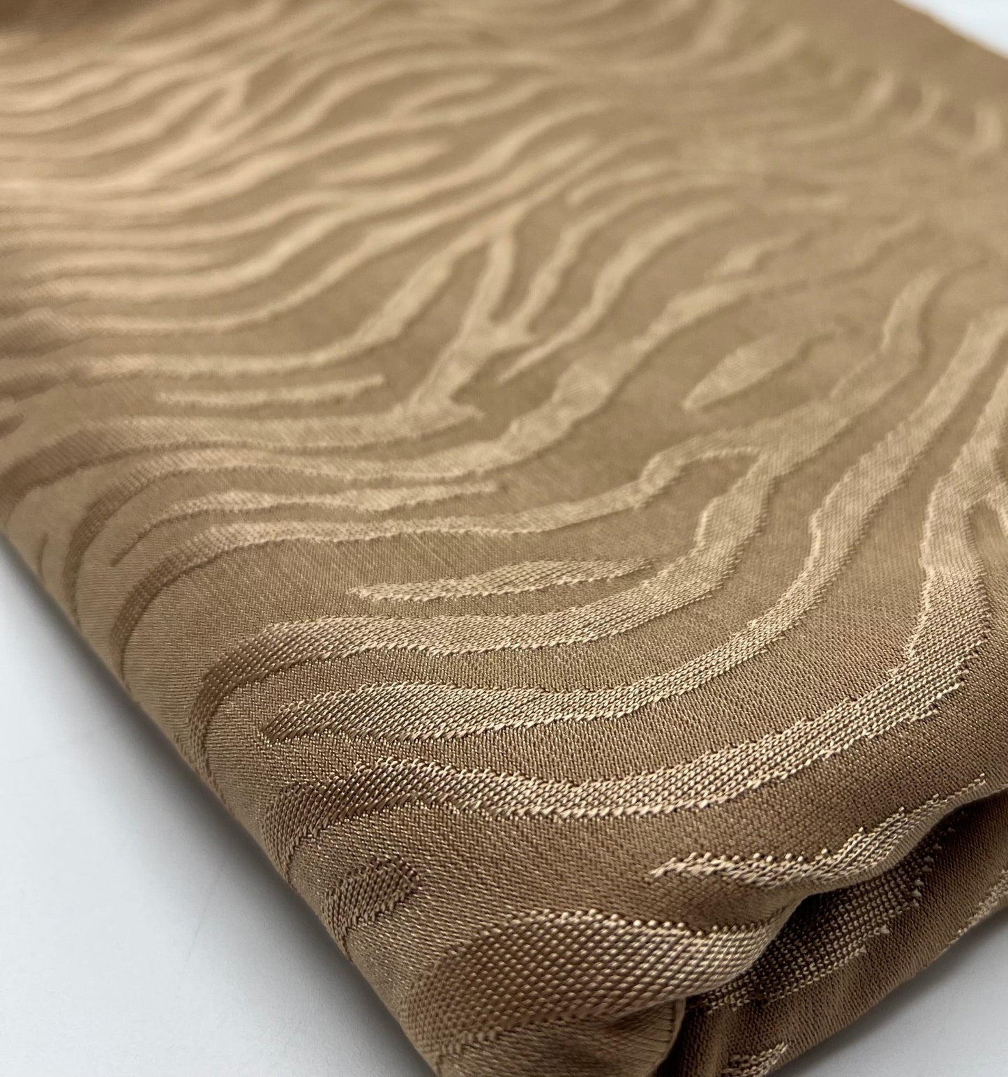 Camel Slinky Zebra Jacquard Stretch Fabric - T9 Fabrics
