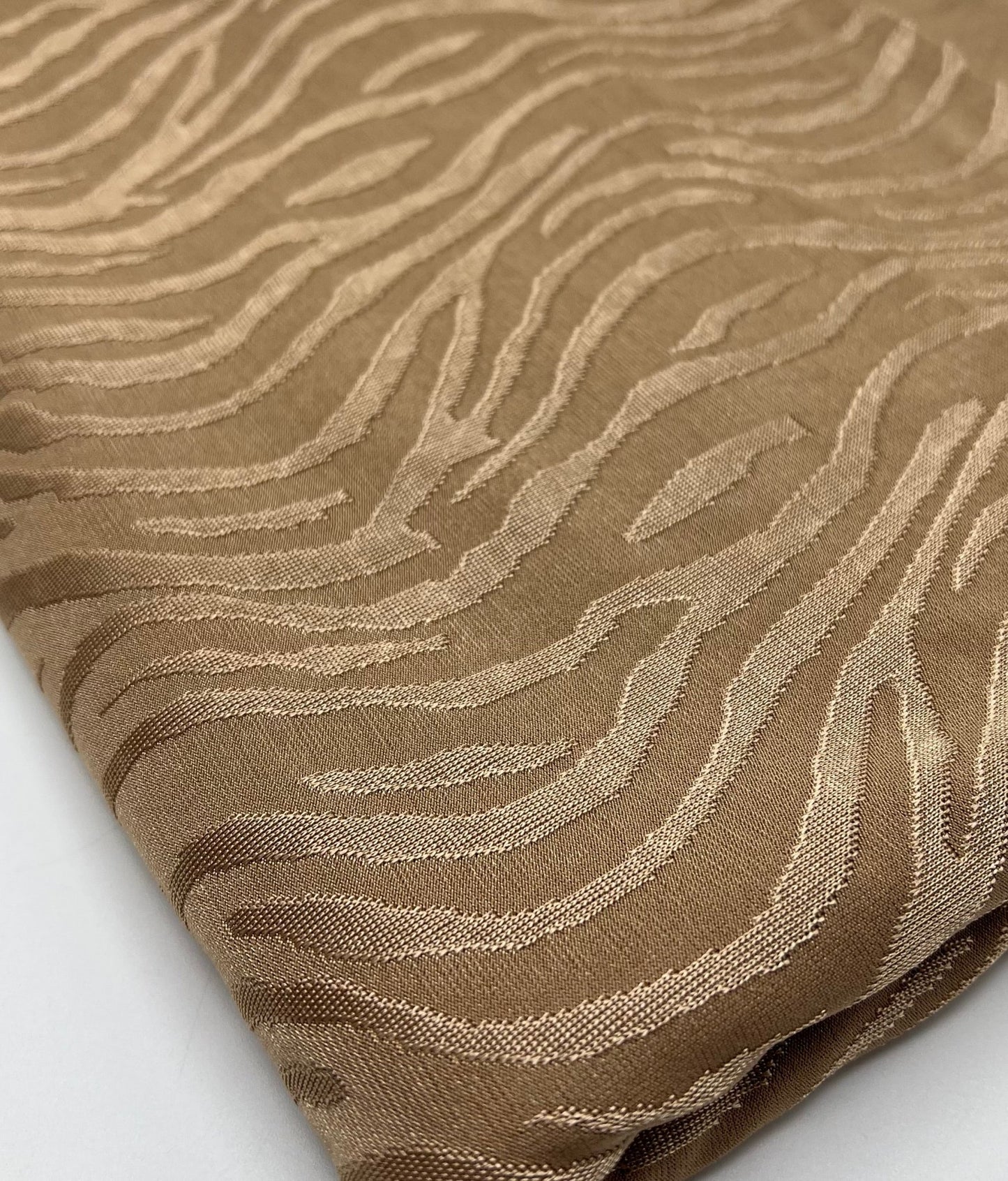 Camel Slinky Zebra Jacquard Stretch Fabric - T9 Fabrics