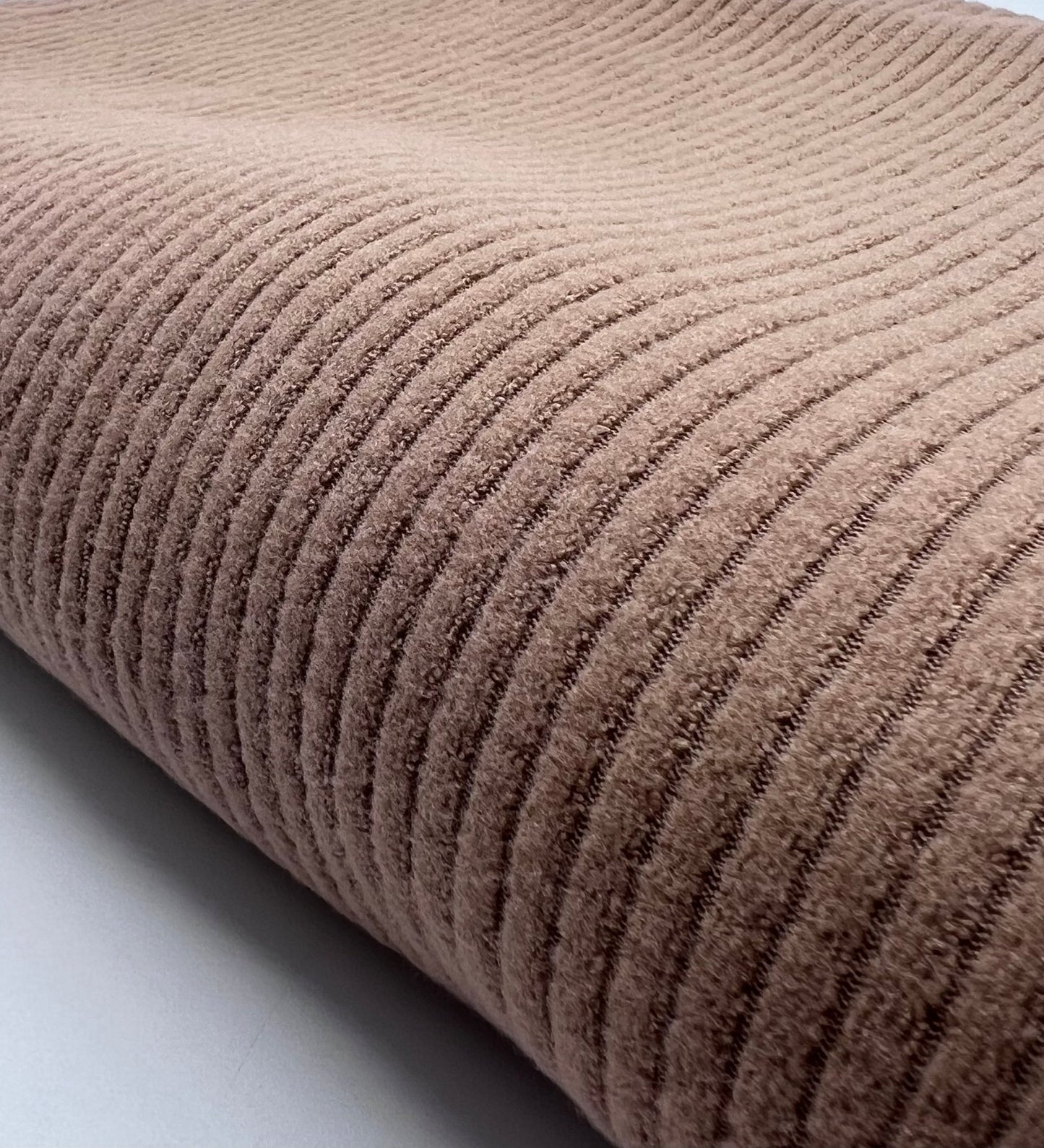 Camel Soft Brushed Cosy Wide Rib Stretch Fabric - T9 Fabrics
