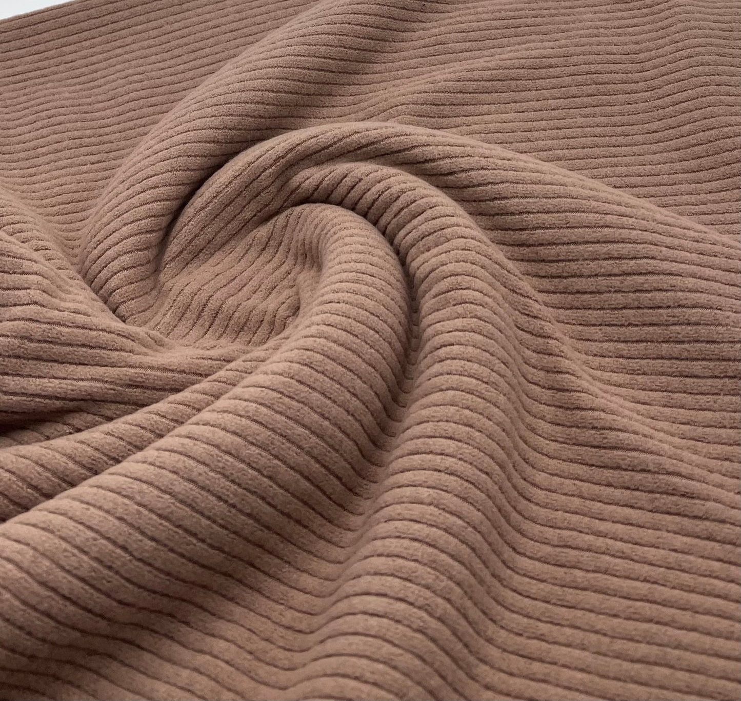 Camel Soft Brushed Cosy Wide Rib Stretch Fabric - T9 Fabrics