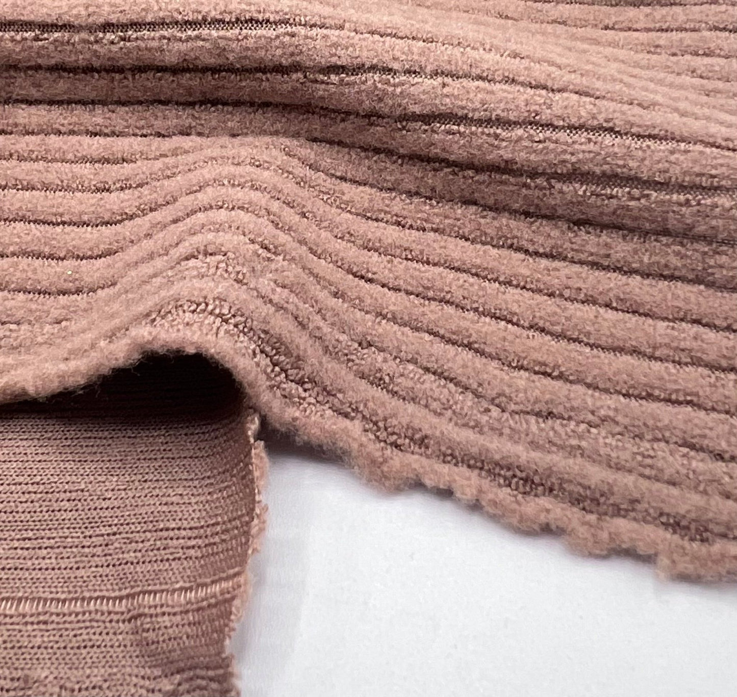 Camel Soft Brushed Cosy Wide Rib Stretch Fabric - T9 Fabrics
