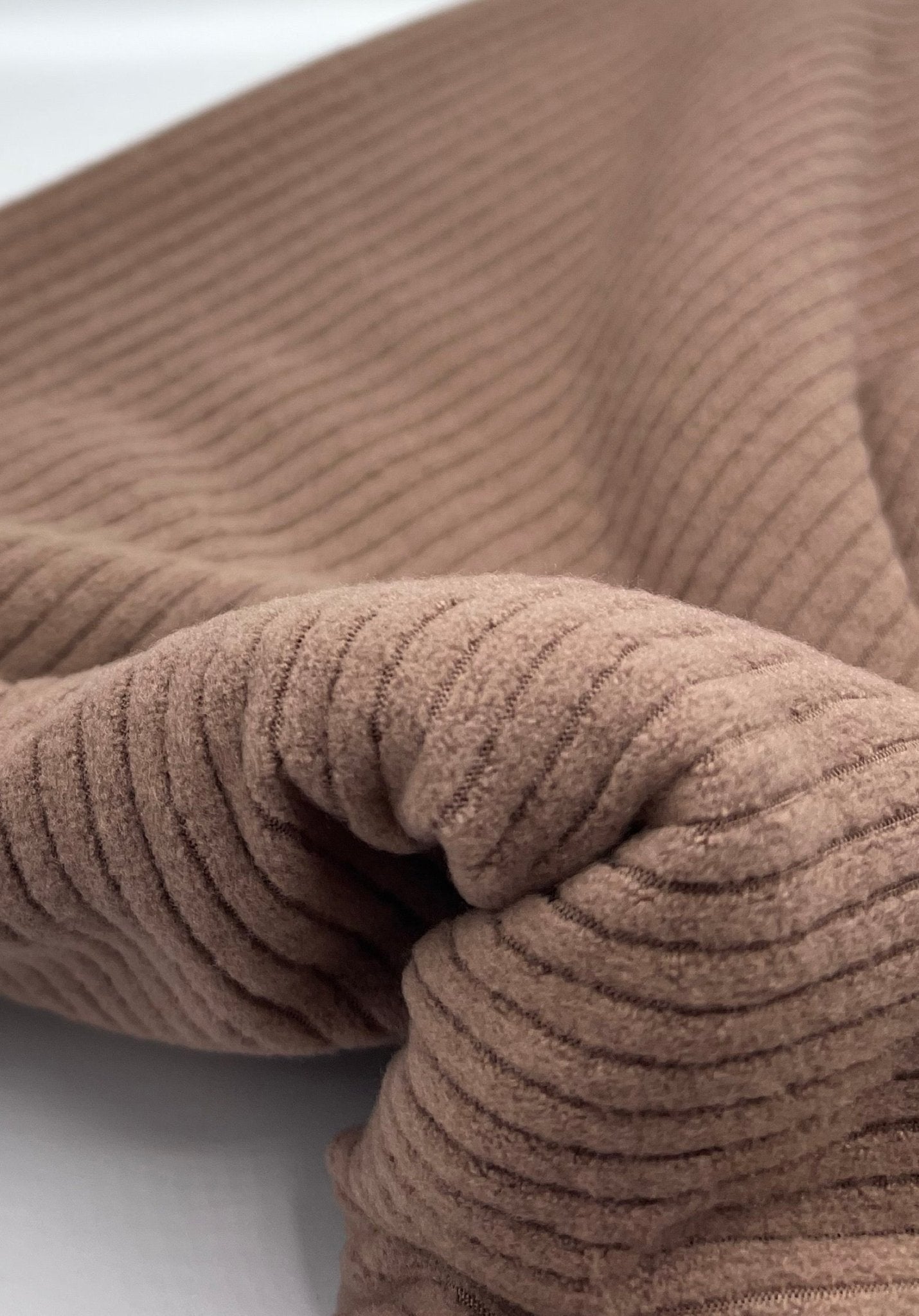 Camel Soft Brushed Cosy Wide Rib Stretch Fabric - T9 Fabrics