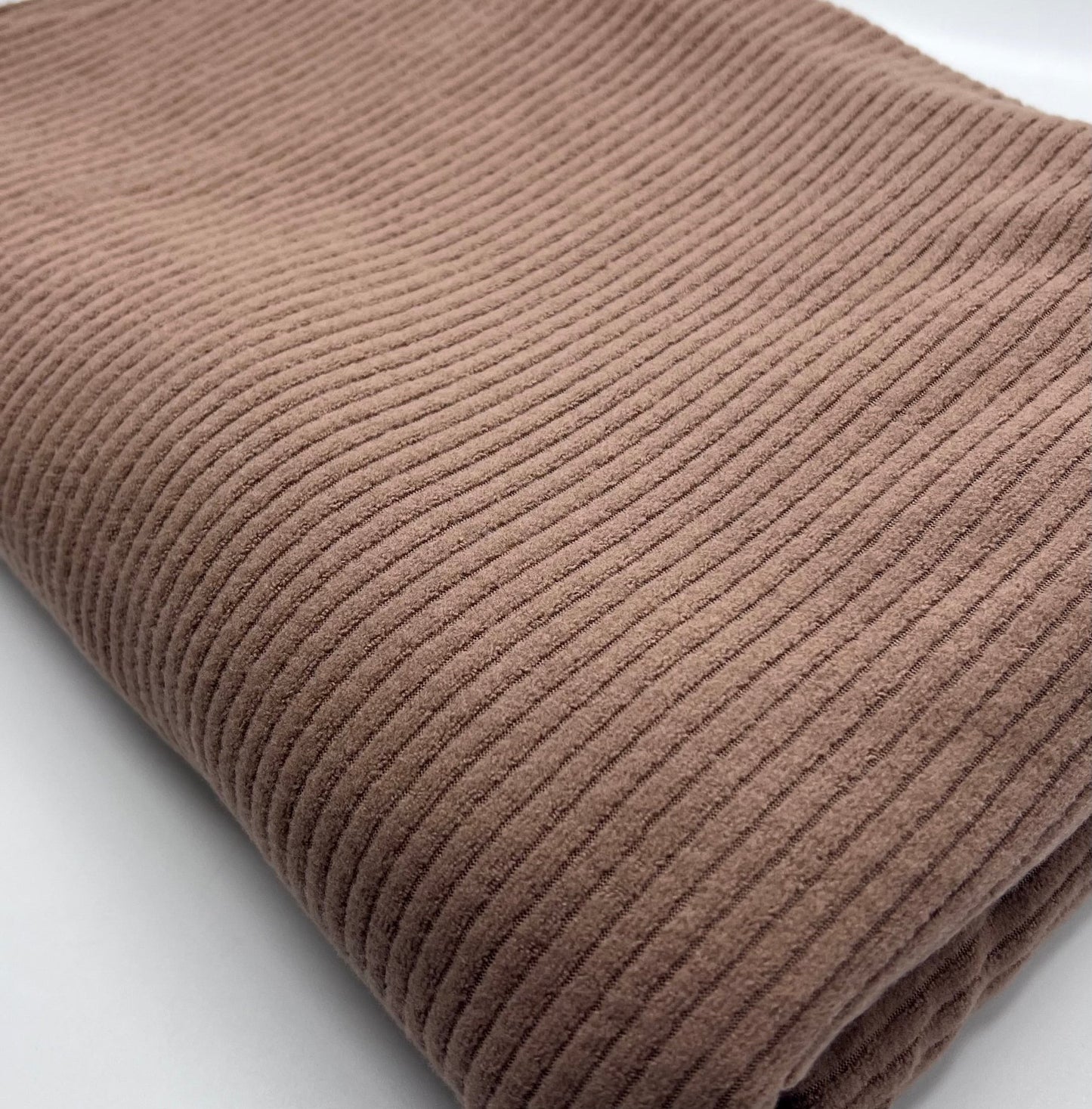 Camel Soft Brushed Cosy Wide Rib Stretch Fabric - T9 Fabrics