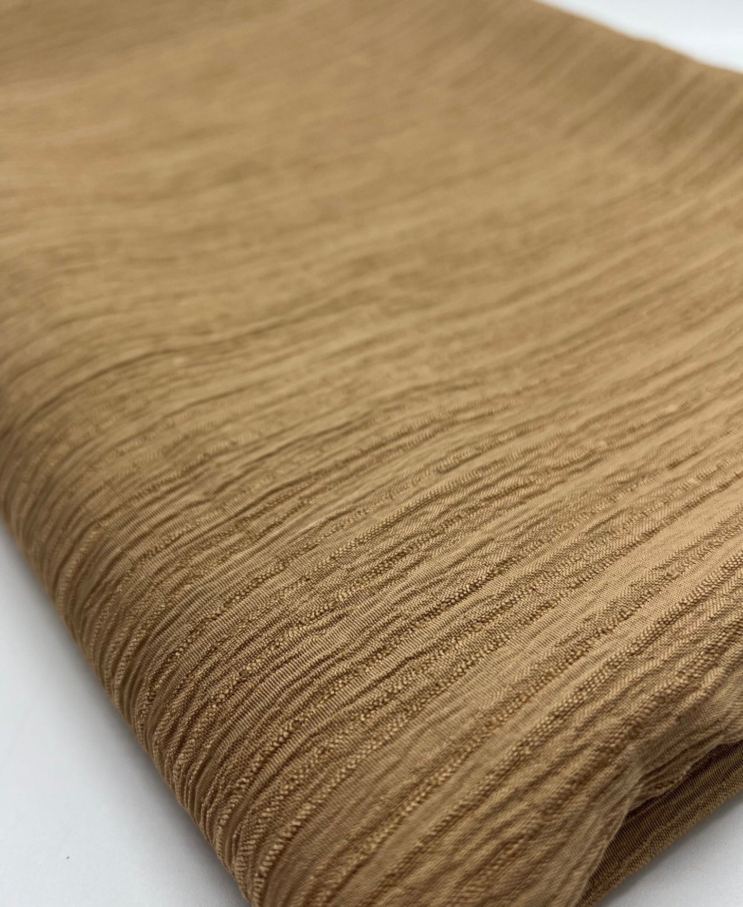 Camel Textured Crinkle Lightweight Non Stretch Fabric - T9 Fabrics