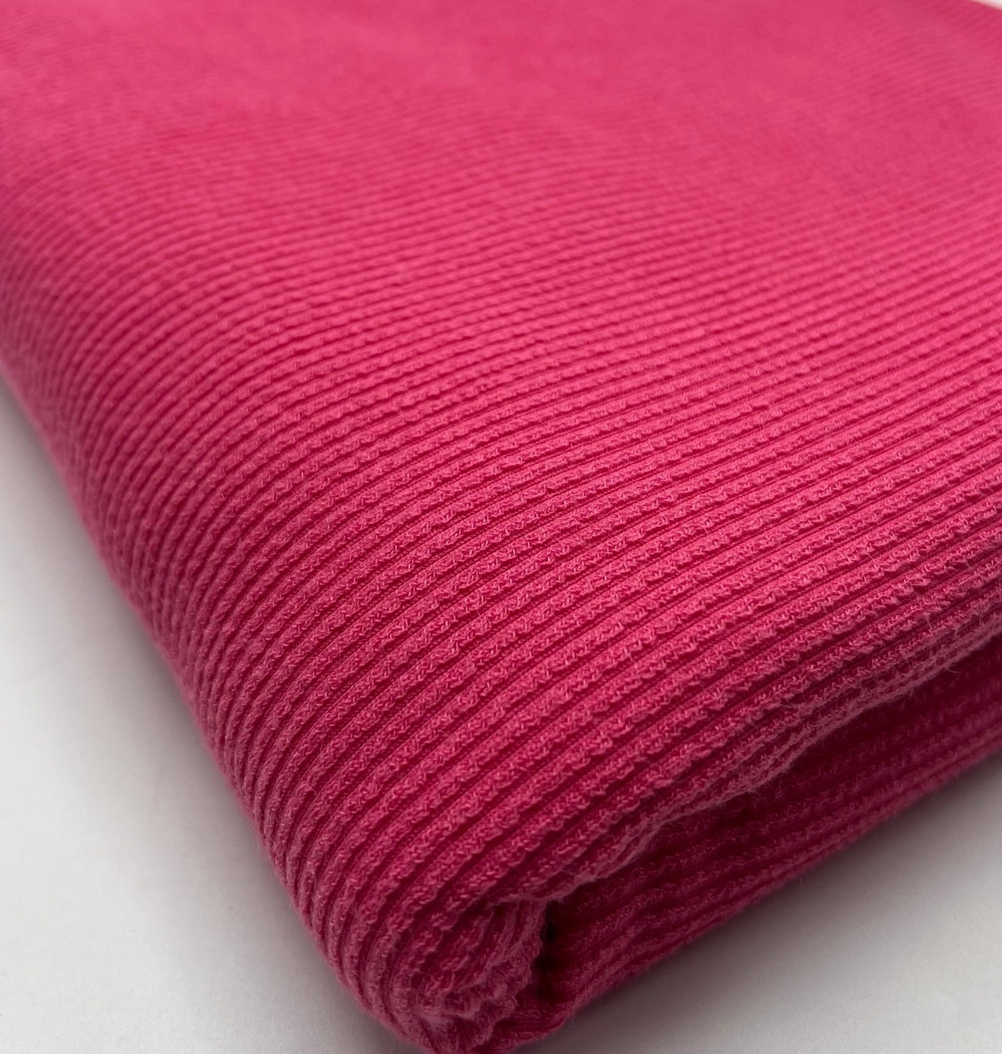 Cerise Hot Pink Crinkle Rib Stretch Fabric - T9 Fabrics