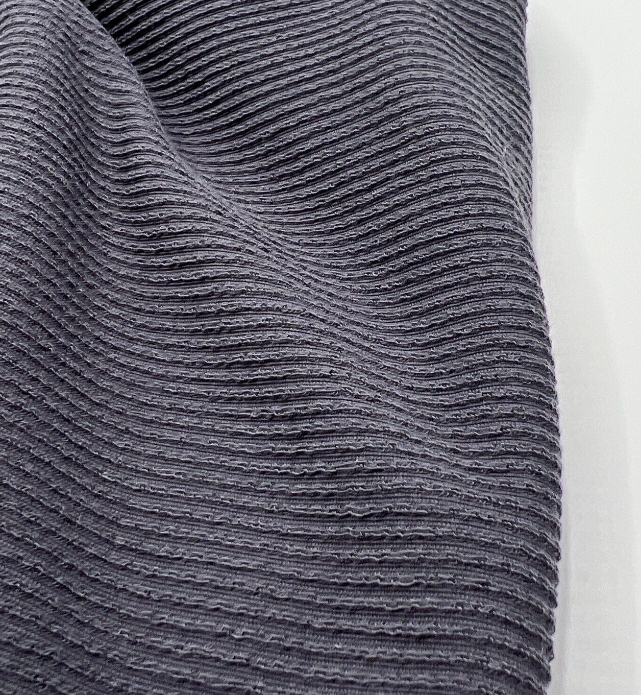Charcoal Grey Crinkle Rib Stretch Fabric - T9 Fabrics