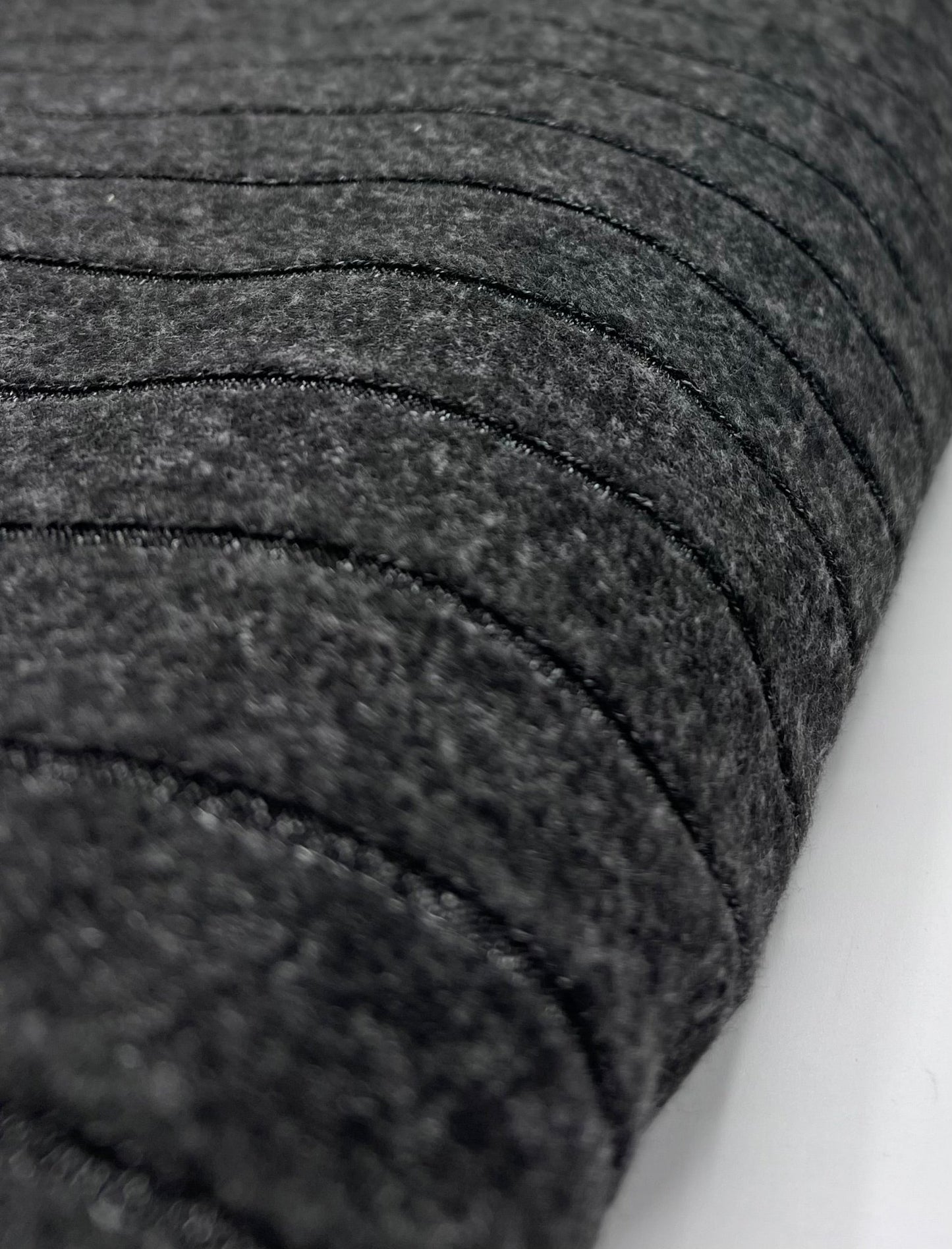 Charcoal Grey Thick Brushed Cosy Wide Rib Stretch Fabric - T9 Fabrics